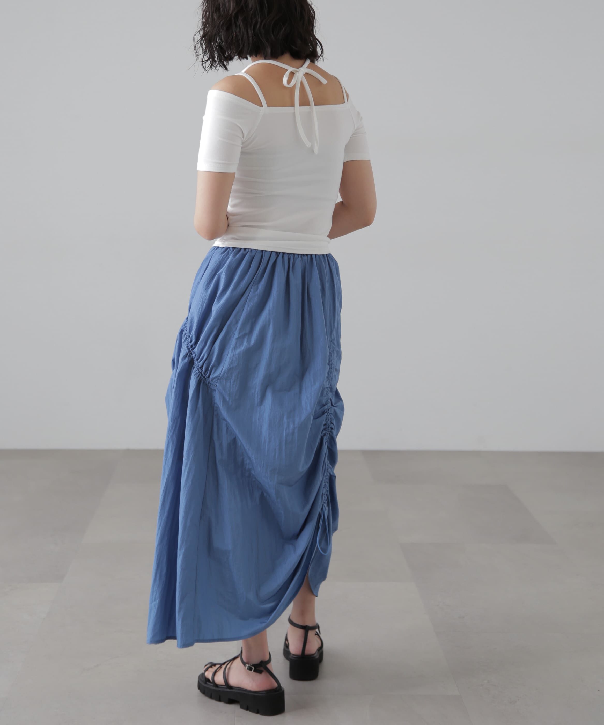  「ナイロンドロストシャーリングスカート」|スカート|