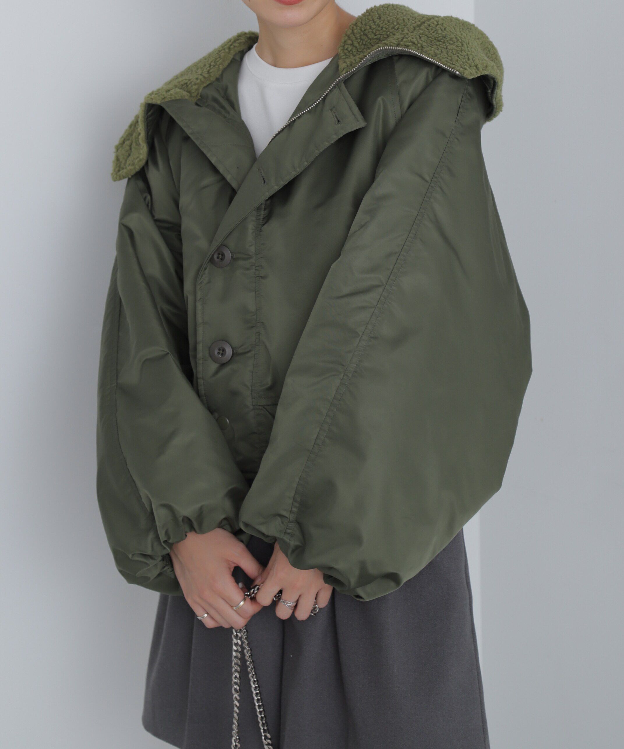  「N2-Bボアブルゾン」|ブルゾン・スタジャン|カーキ