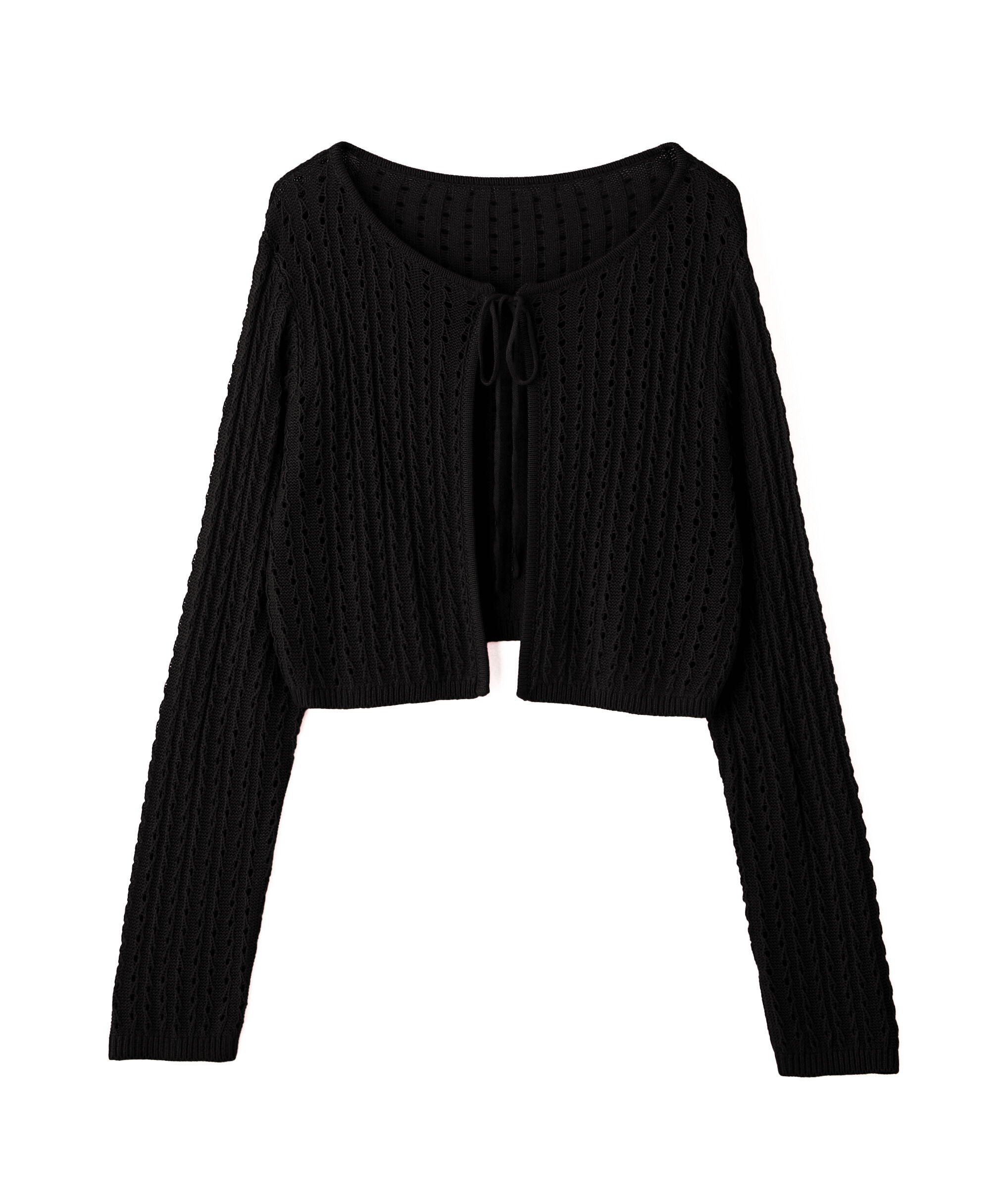  「透かし編みリボンボレロ」|ニット・セーター|