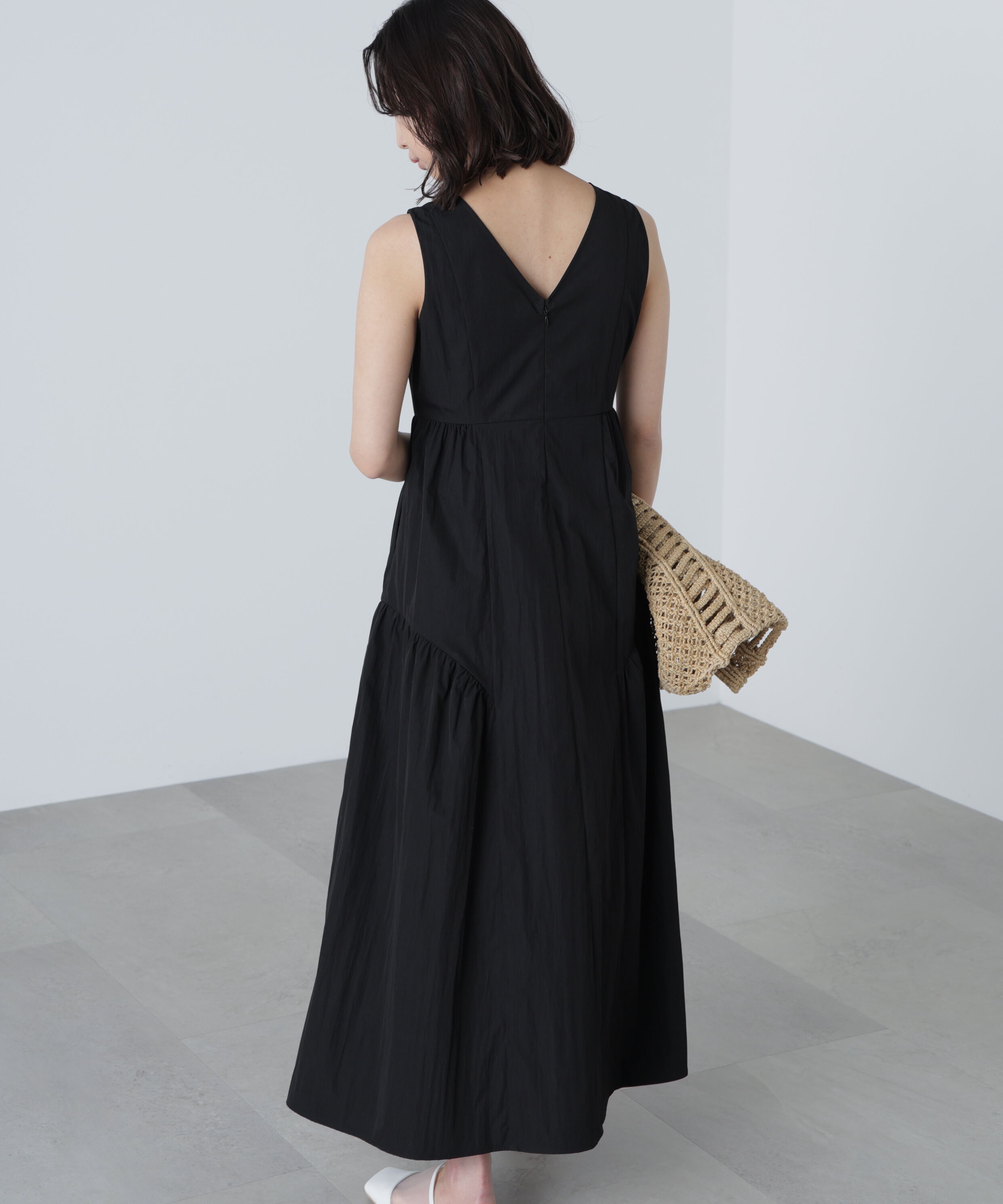  「タイプライターギャザーマキシワンピース」|ワンピース|