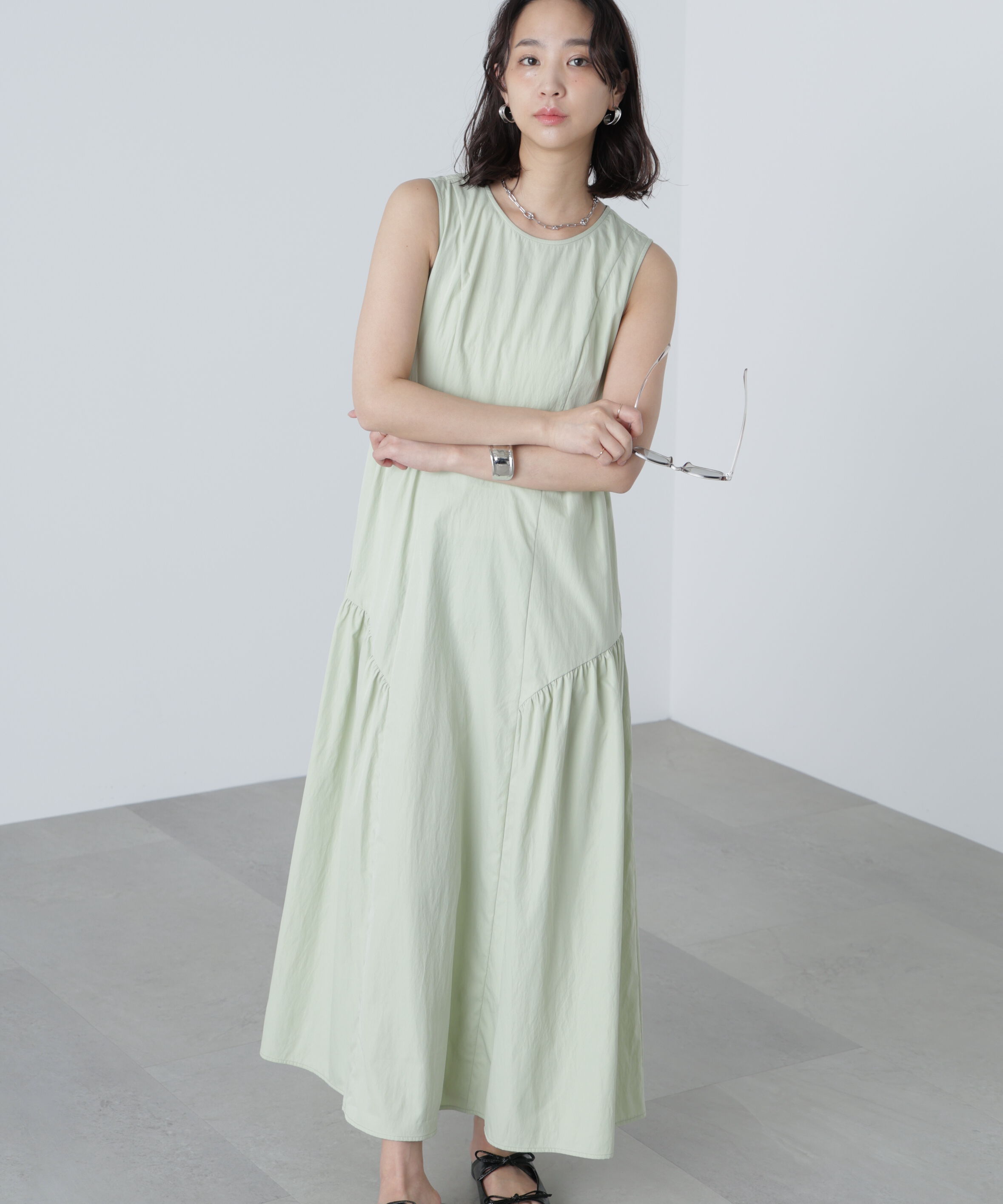  「タイプライターギャザーマキシワンピース」|ワンピース|