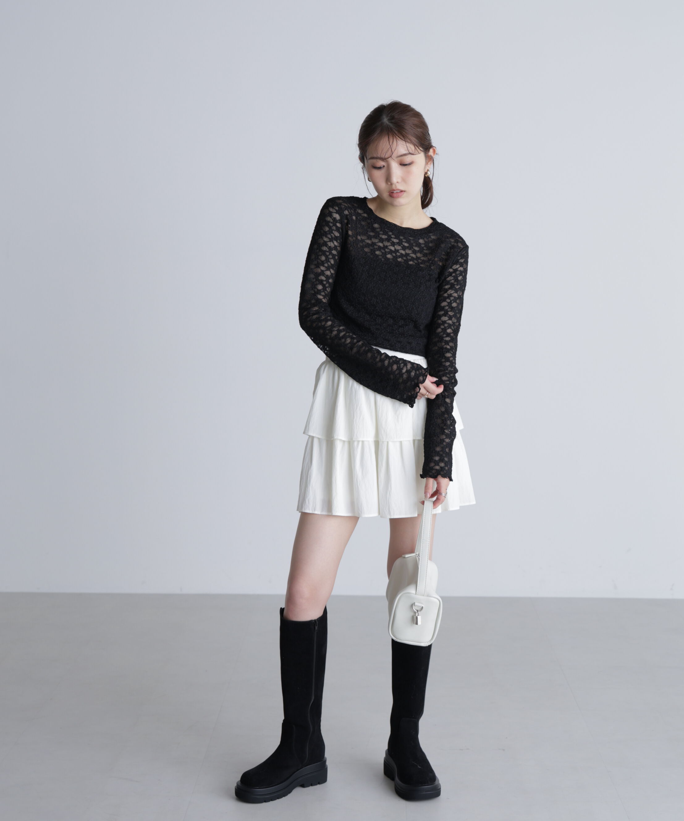  「長袖レースカットソー」|Tシャツ・カットソー|