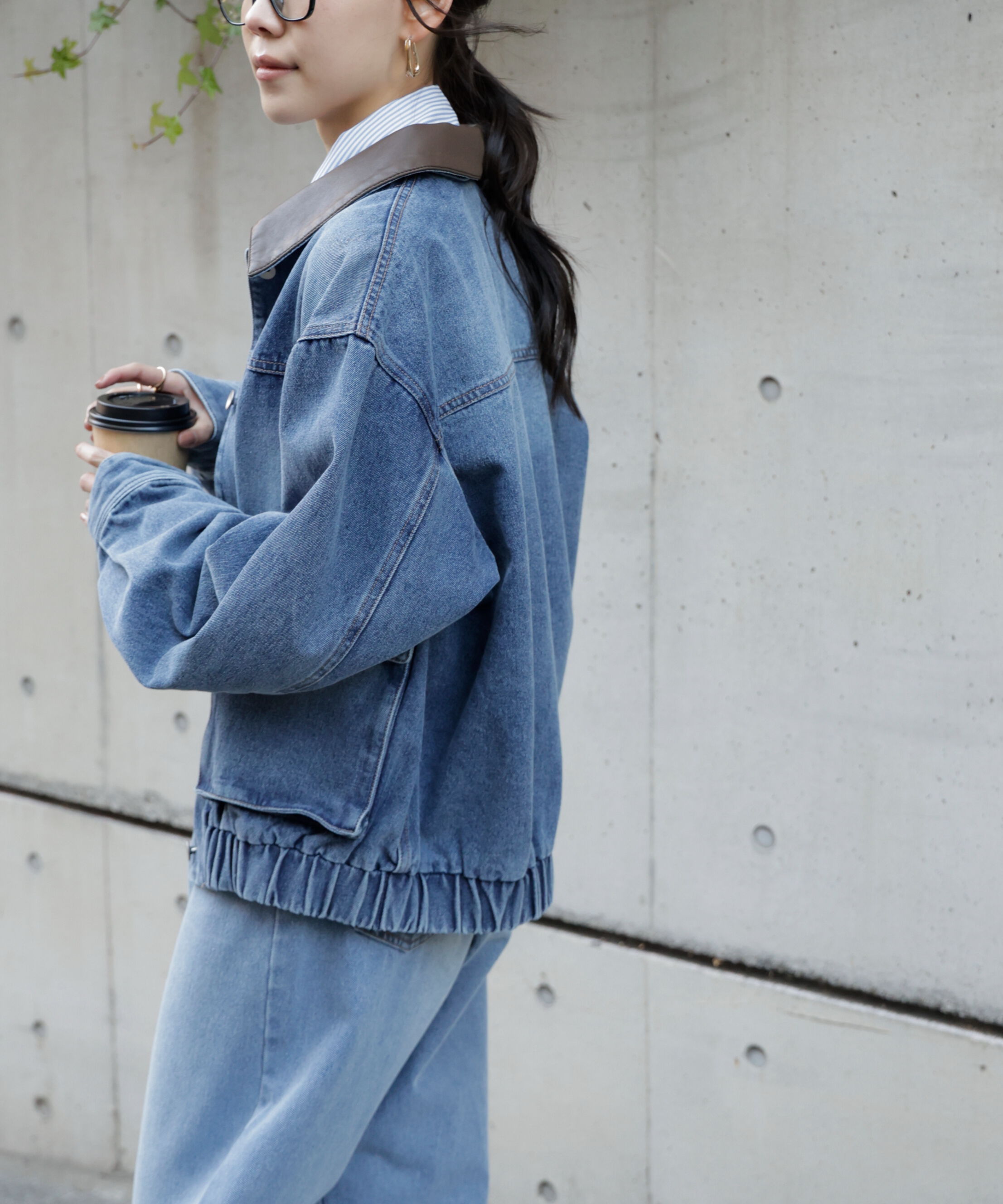  「バイカラーワークジャケット」|ブルゾン・スタジャン|