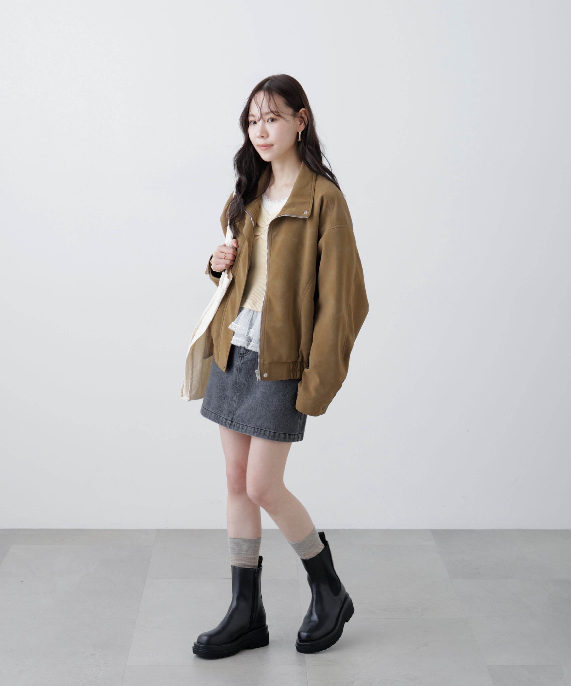  「レイヤードデザインリブニット」|ニット・セーター|