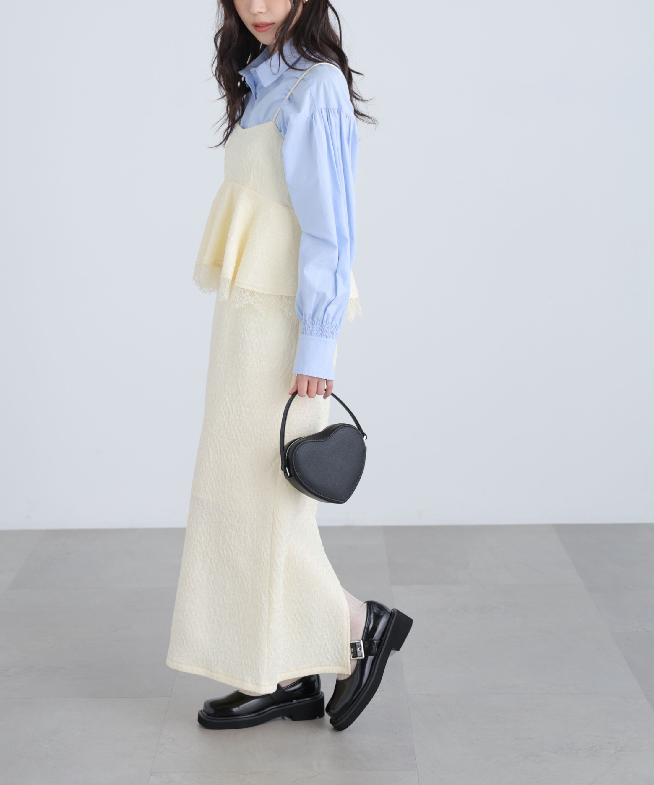  「ペプラムレースキャミワンピース」|ワンピース|