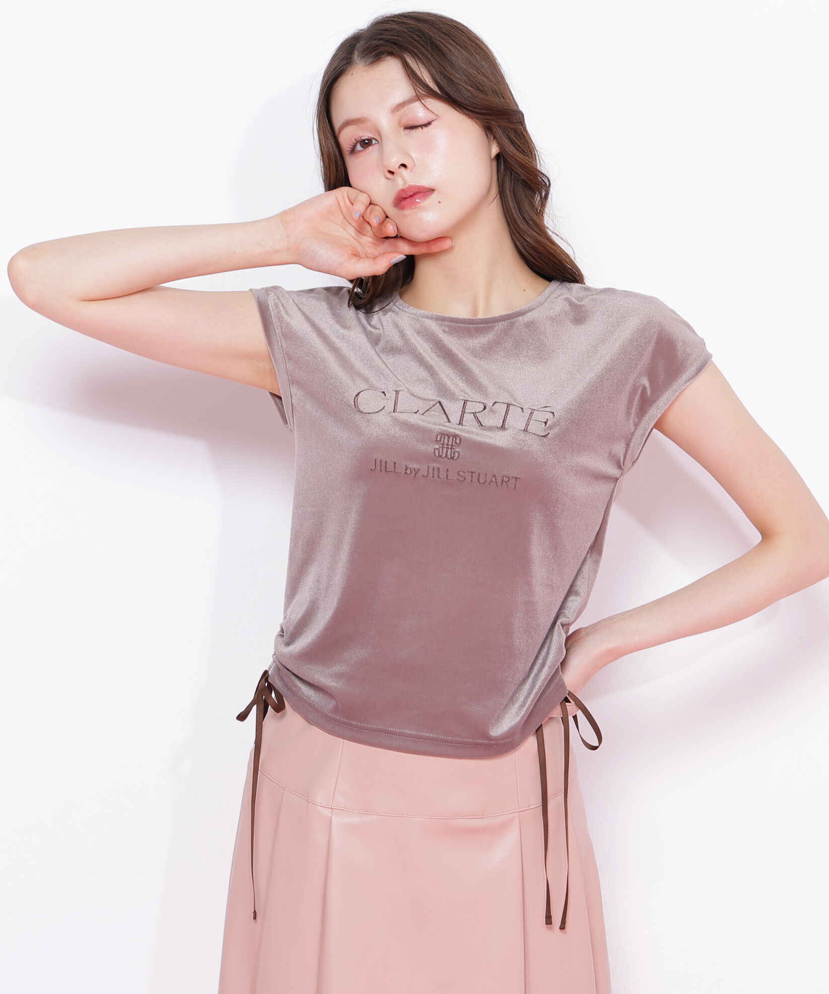  「ベロアコンパクトTシャツ」|Tシャツ・カットソー|モカ1