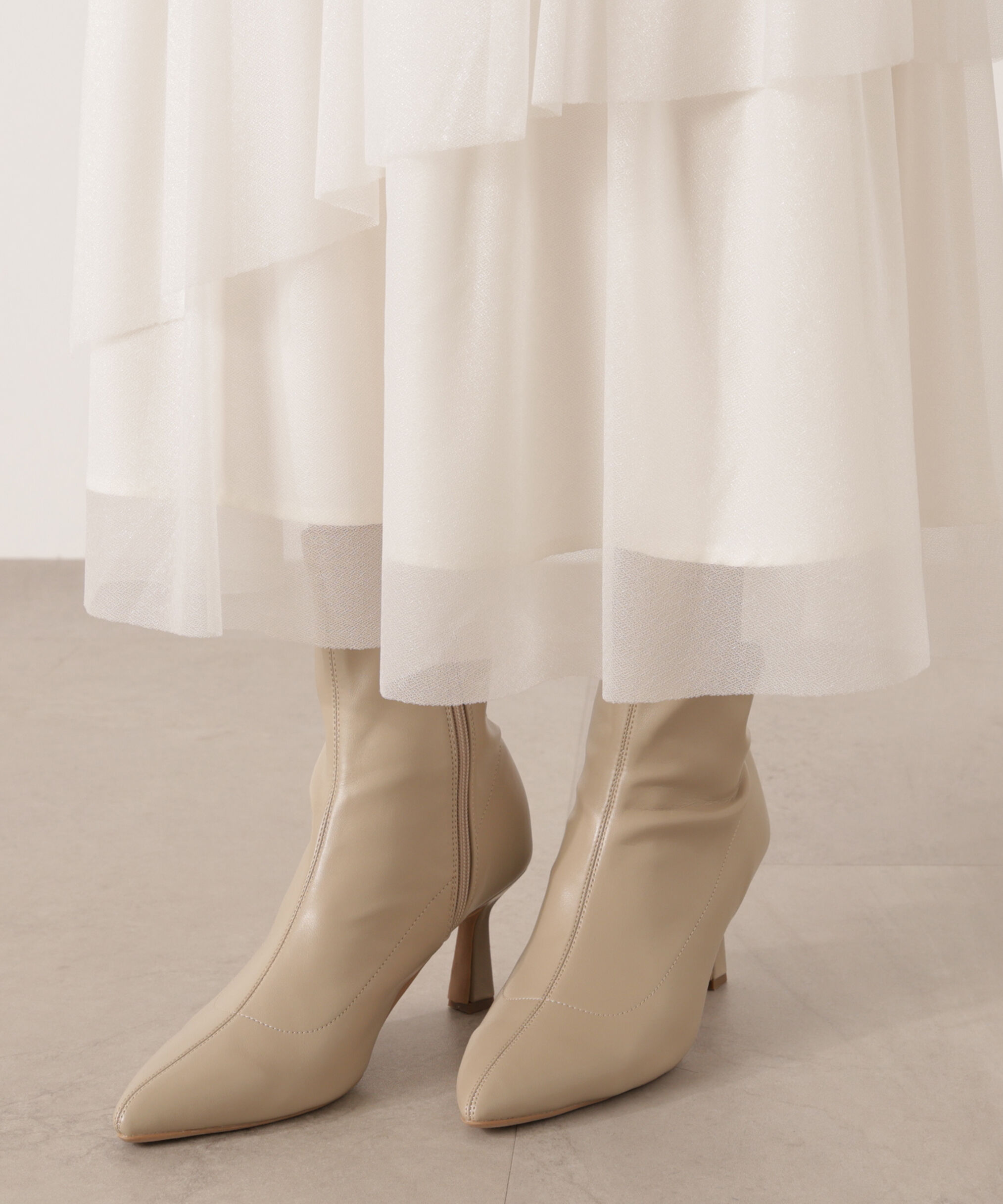 PROPORTION BODY DRESSING「ポインテッドフレアヒールブーツ」|その他|ベージュ