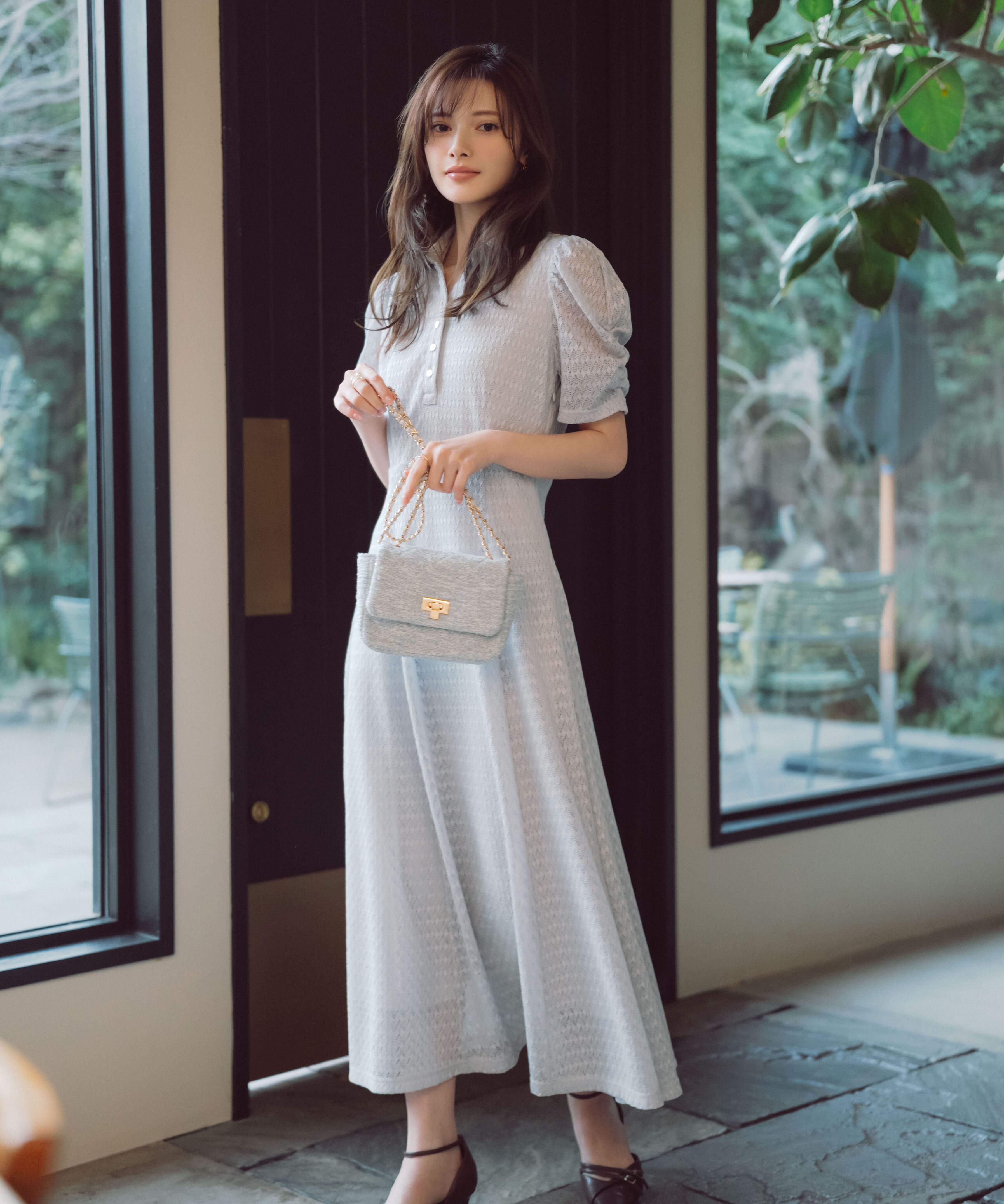 PROPORTION BODY DRESSING「ストレッチレース襟付きワンピース　26SS」|ワンピース|