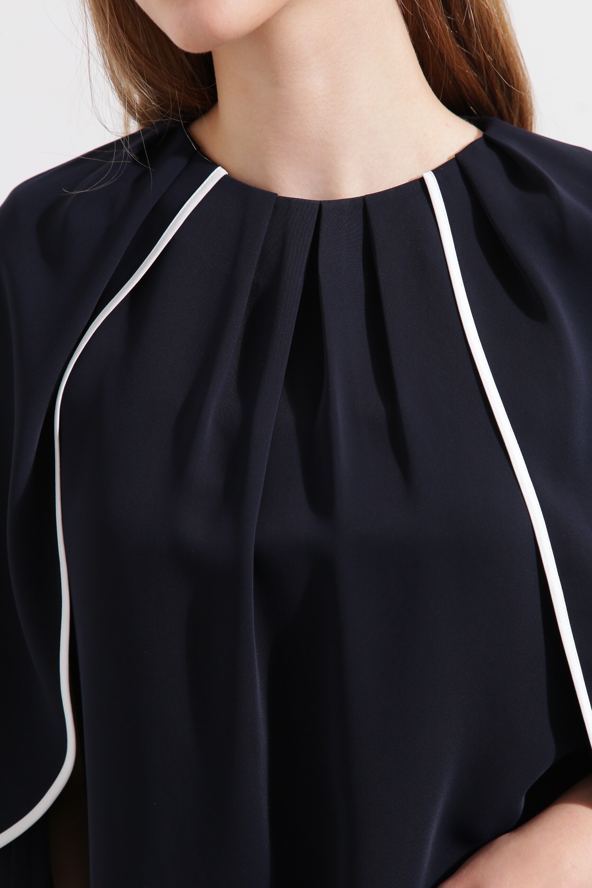  「◆バイカラーケープブラウス」|シャツ・ブラウス|