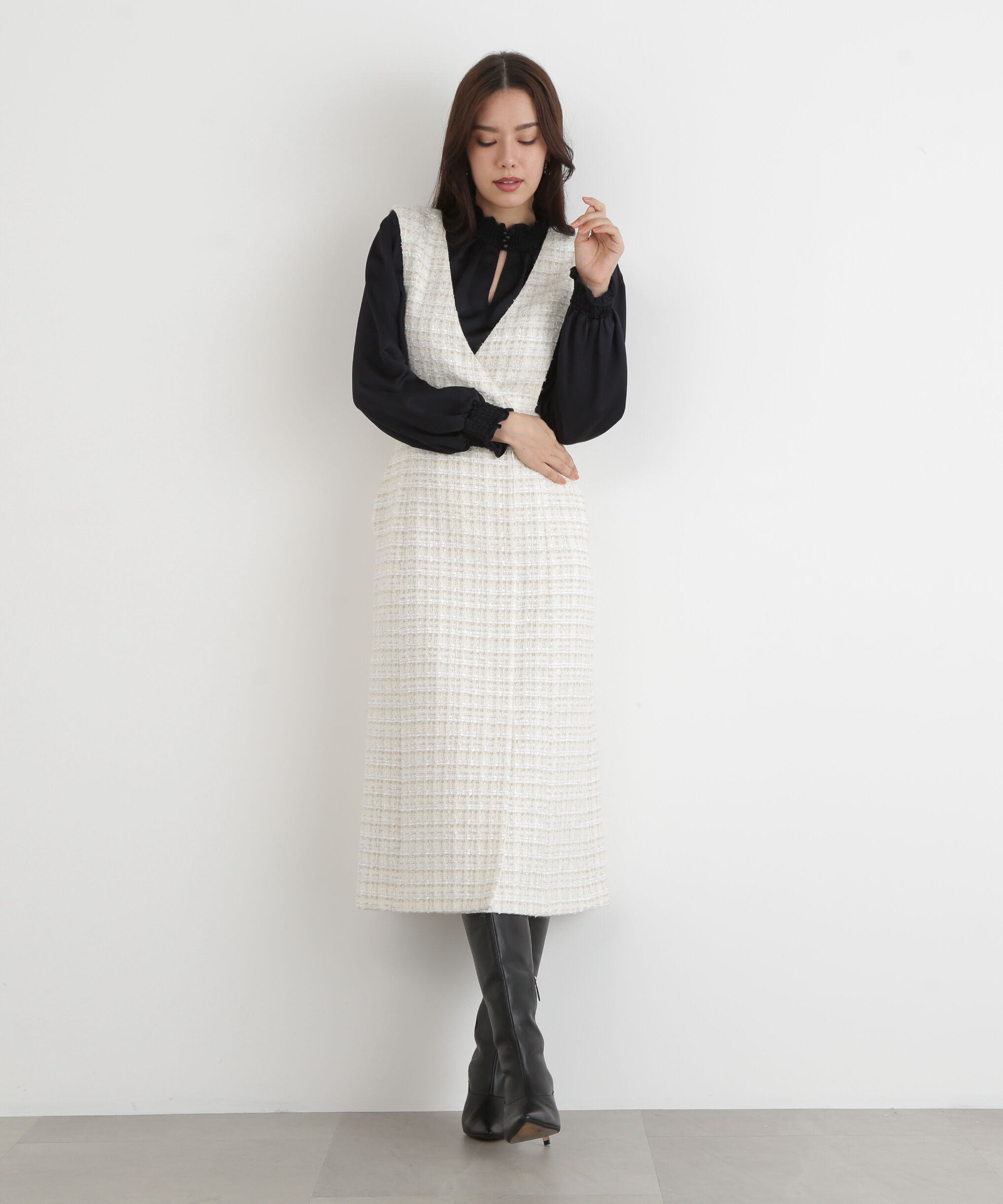  「◆シャーリングネックギャザーブラウス」|シャツ・ブラウス|