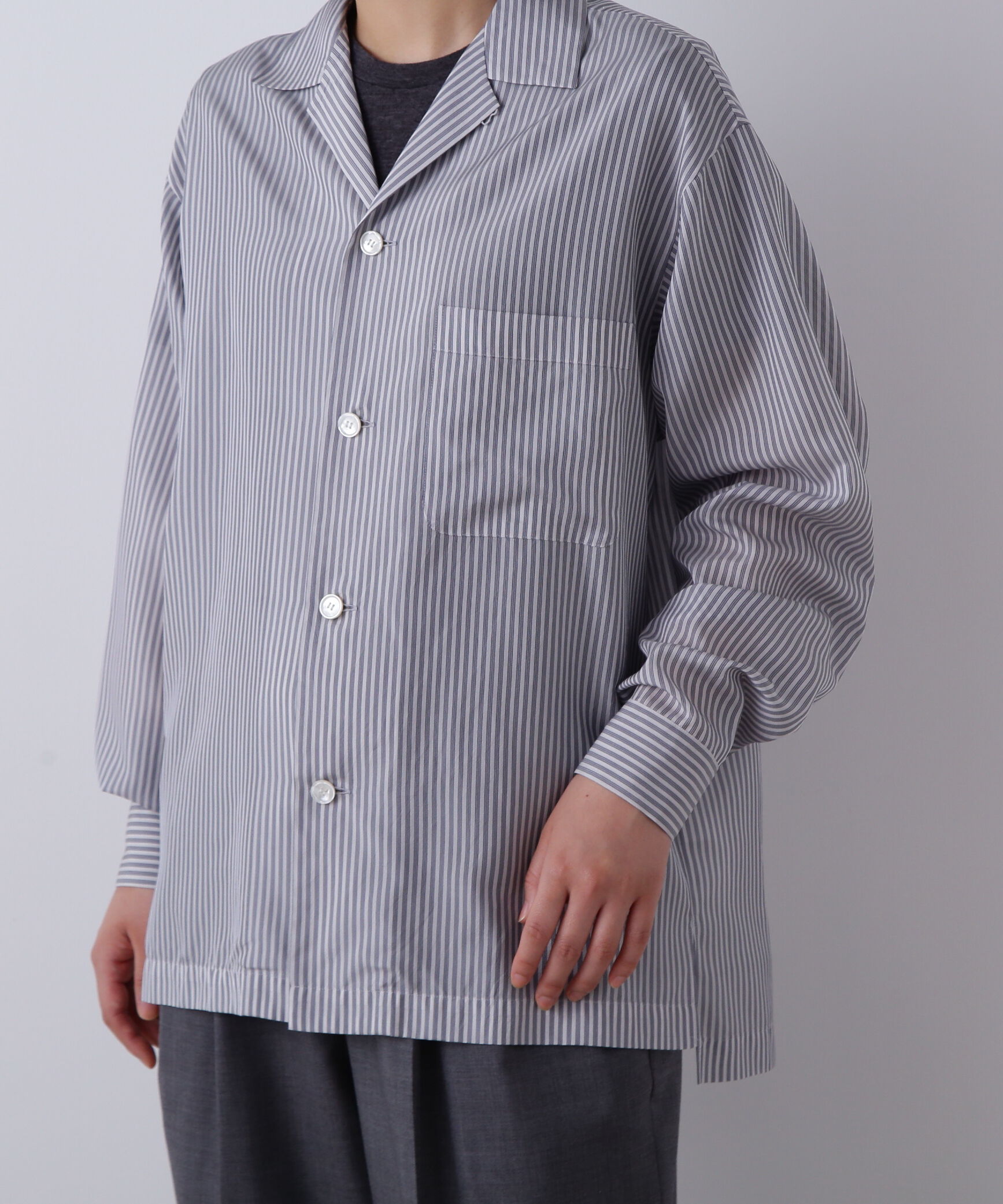 YLEVE 「YLEVE / ACETATE CUPRA STRIPE PAJAMA SHIRT」|シャツ・ブラウス|