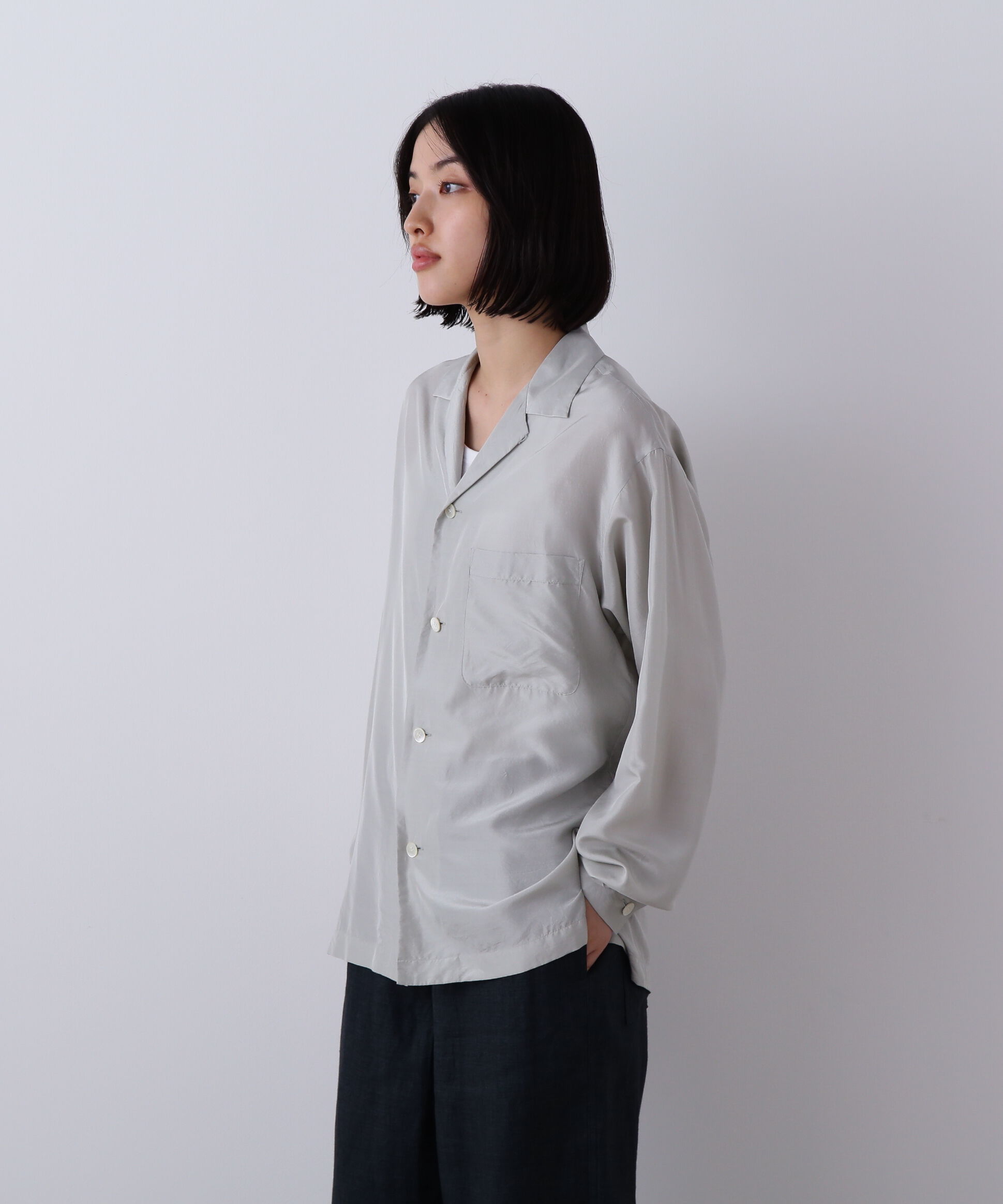 YLEVE 「YLEVE / SILK HABUTAE PAJAMA SHIRT」|シャツ・ブラウス|