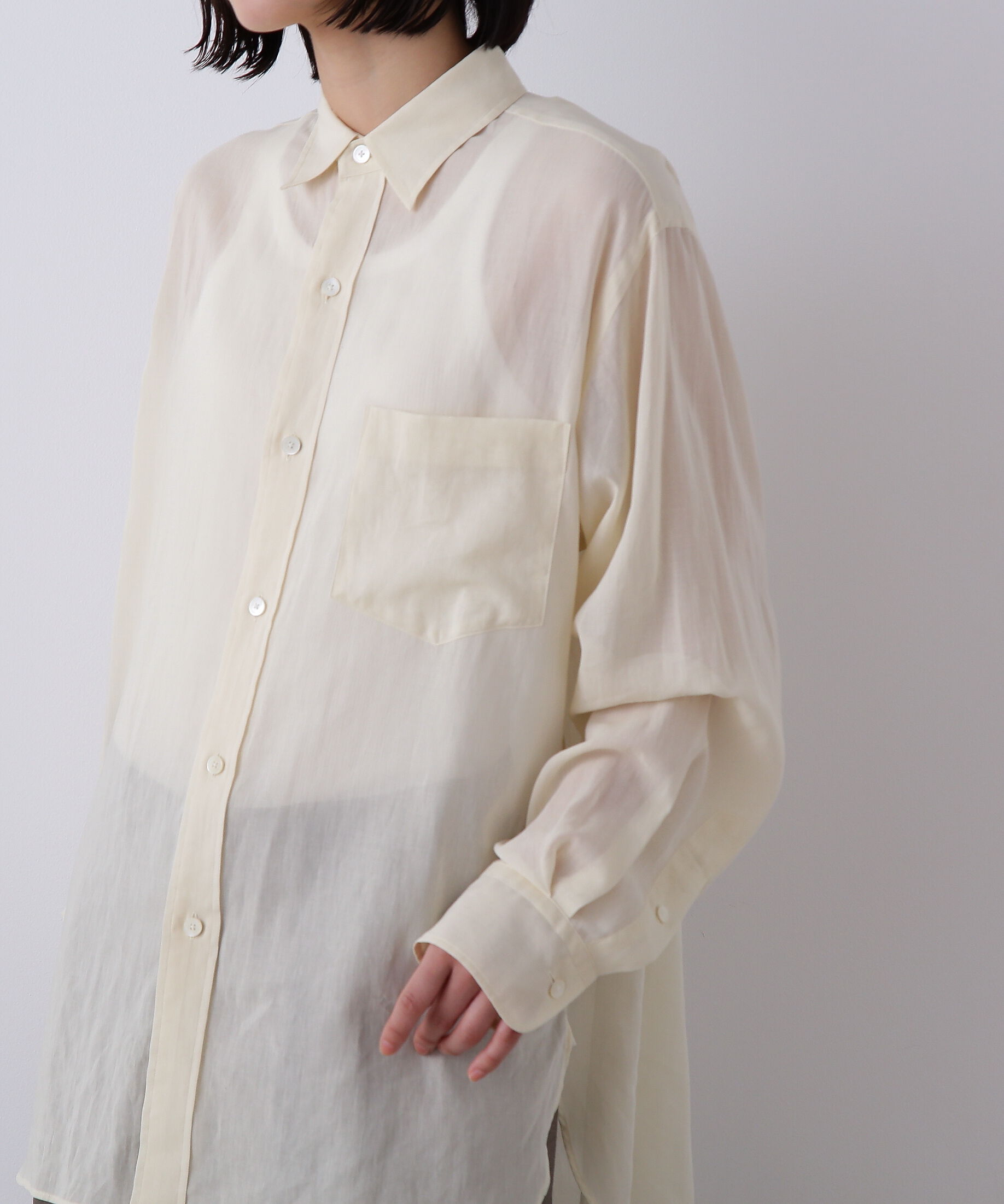 YLEVE 「YLEVE / COTTON VOILE LAWN LONG SLEEVE SHIRT」|シャツ・ブラウス|