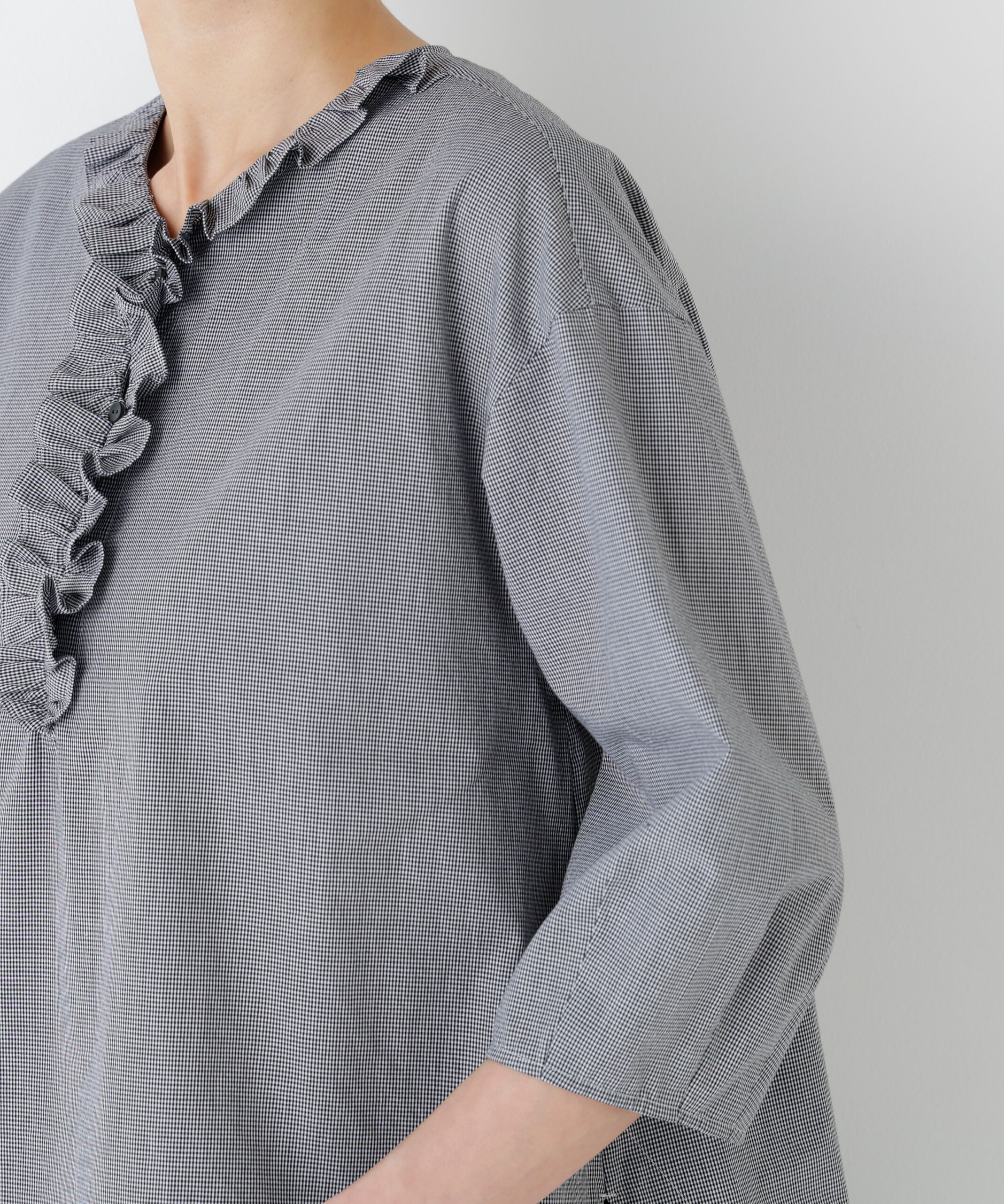  「ウォッシュドタイプライターフリルブラウス」|シャツ・ブラウス|