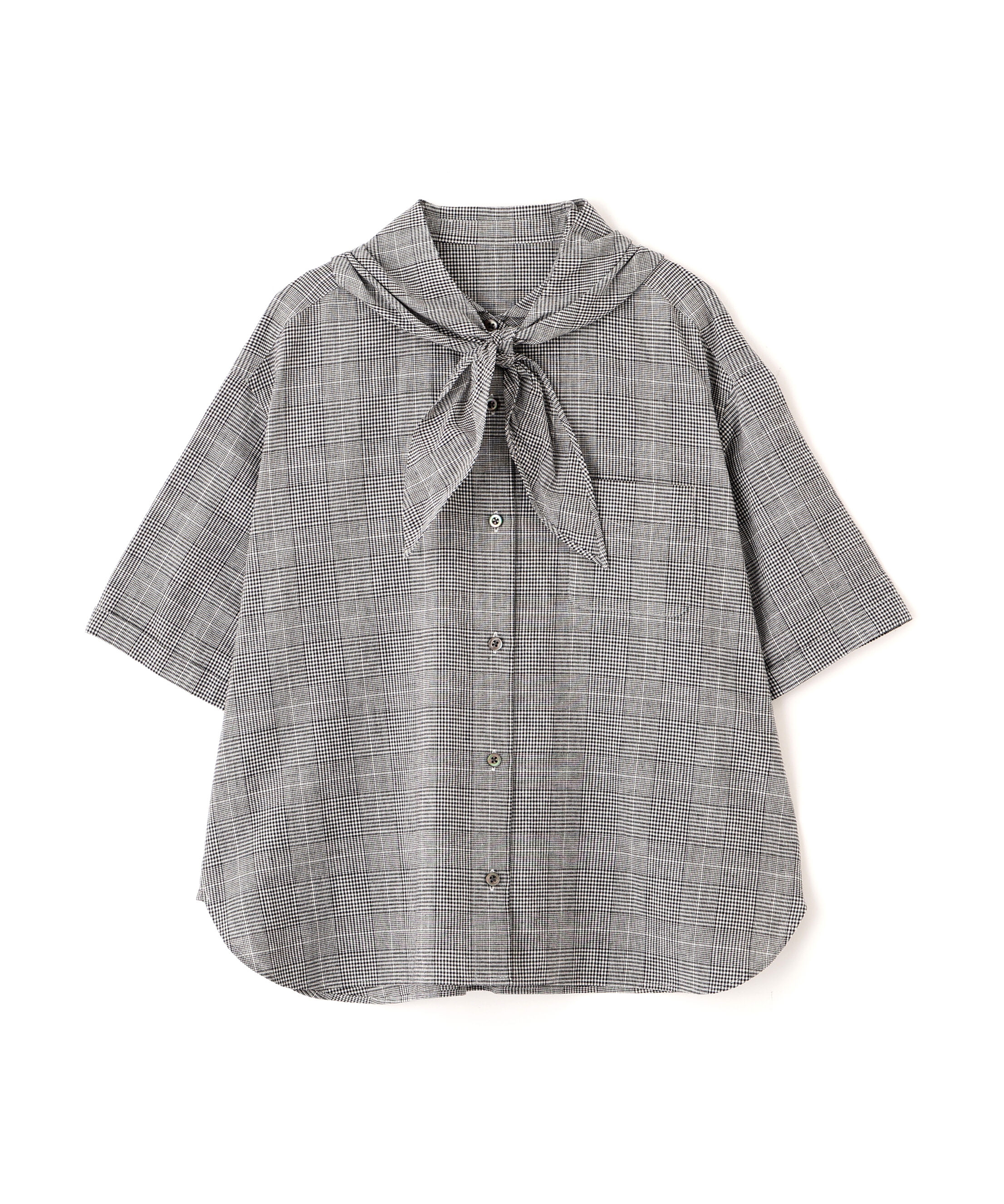  「麻混チェック三角巾シャツ」|シャツ・ブラウス|