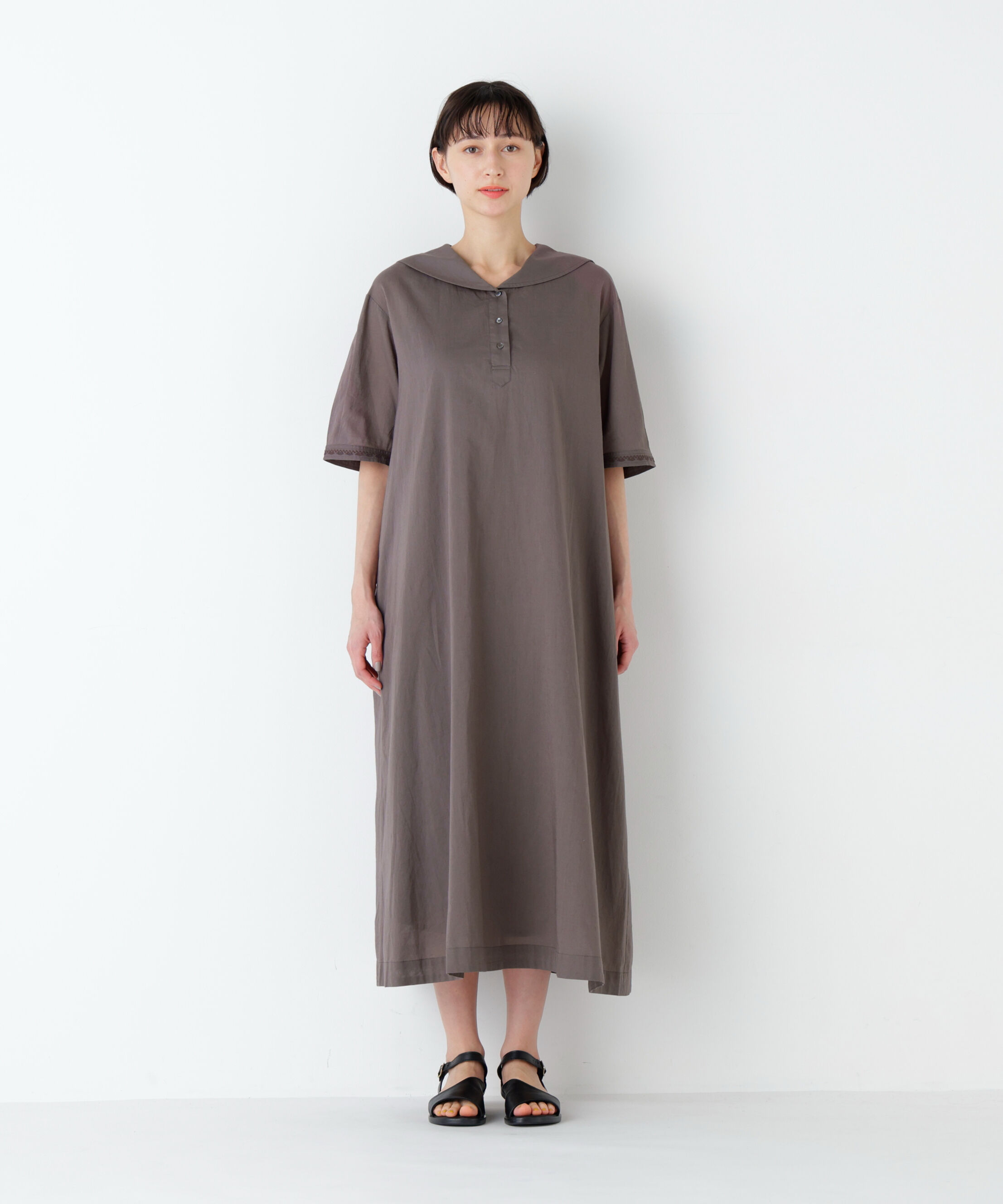  「インド刺繍セーラーカラーワンピース」|ワンピース|