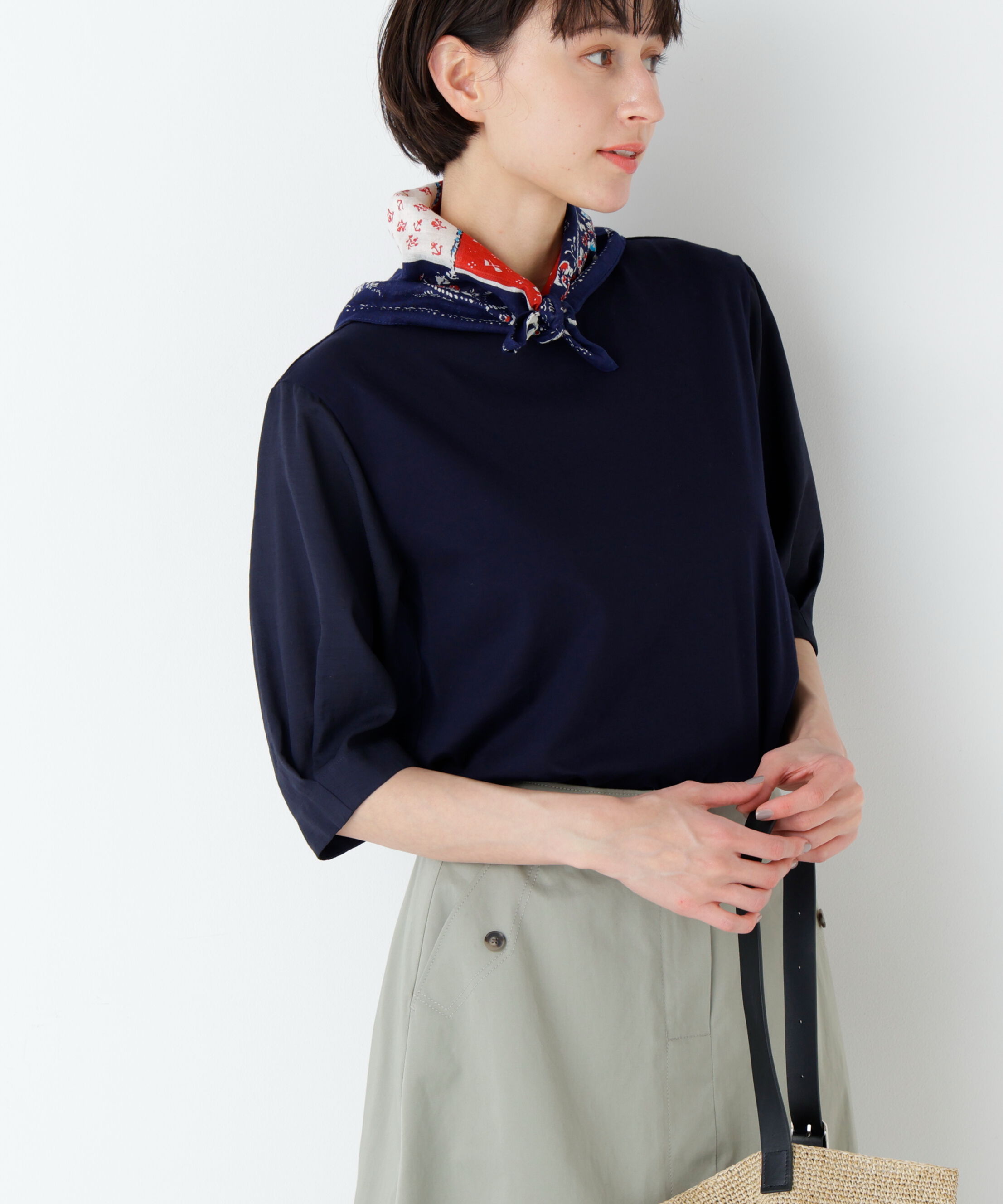  「布帛コンビカットソー」|Tシャツ・カットソー|