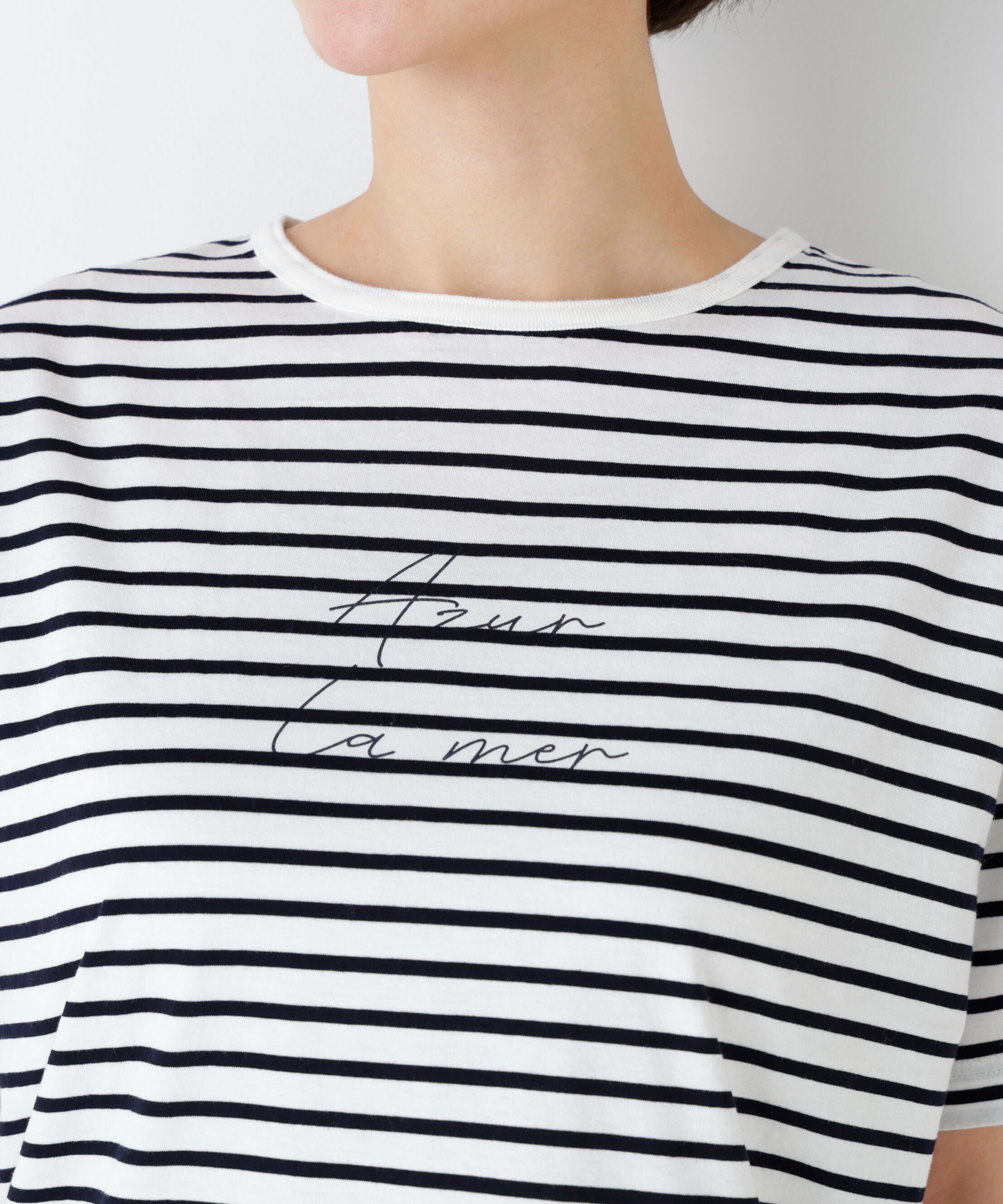  「ａｚｕｒｅｌａ　ｍｅｒ　ボーダーロゴＴシャツ」|Tシャツ・カットソー|