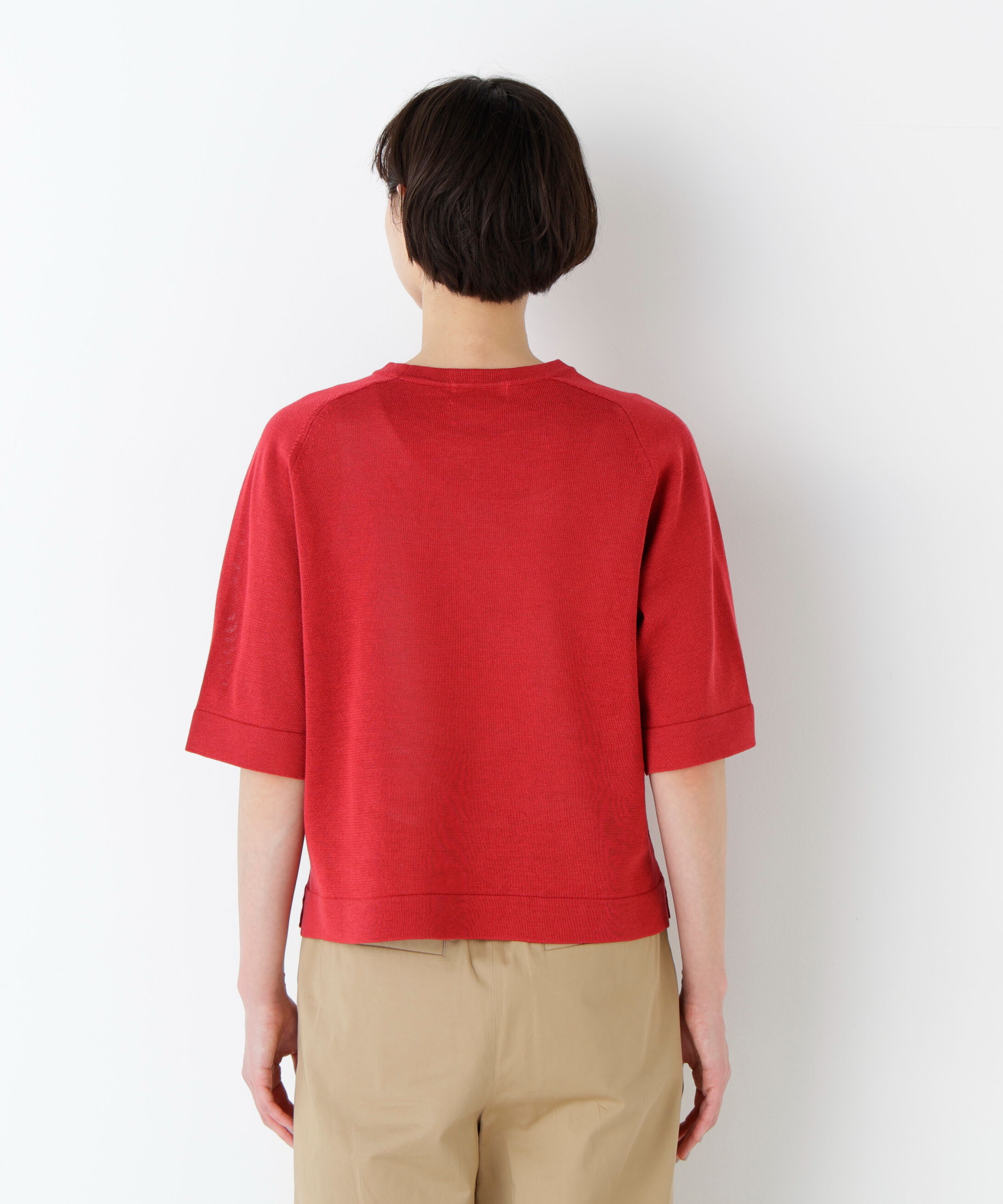  「ハイゲージギマ　クルーネックラグランプルオーバー」|ニット・セーター|