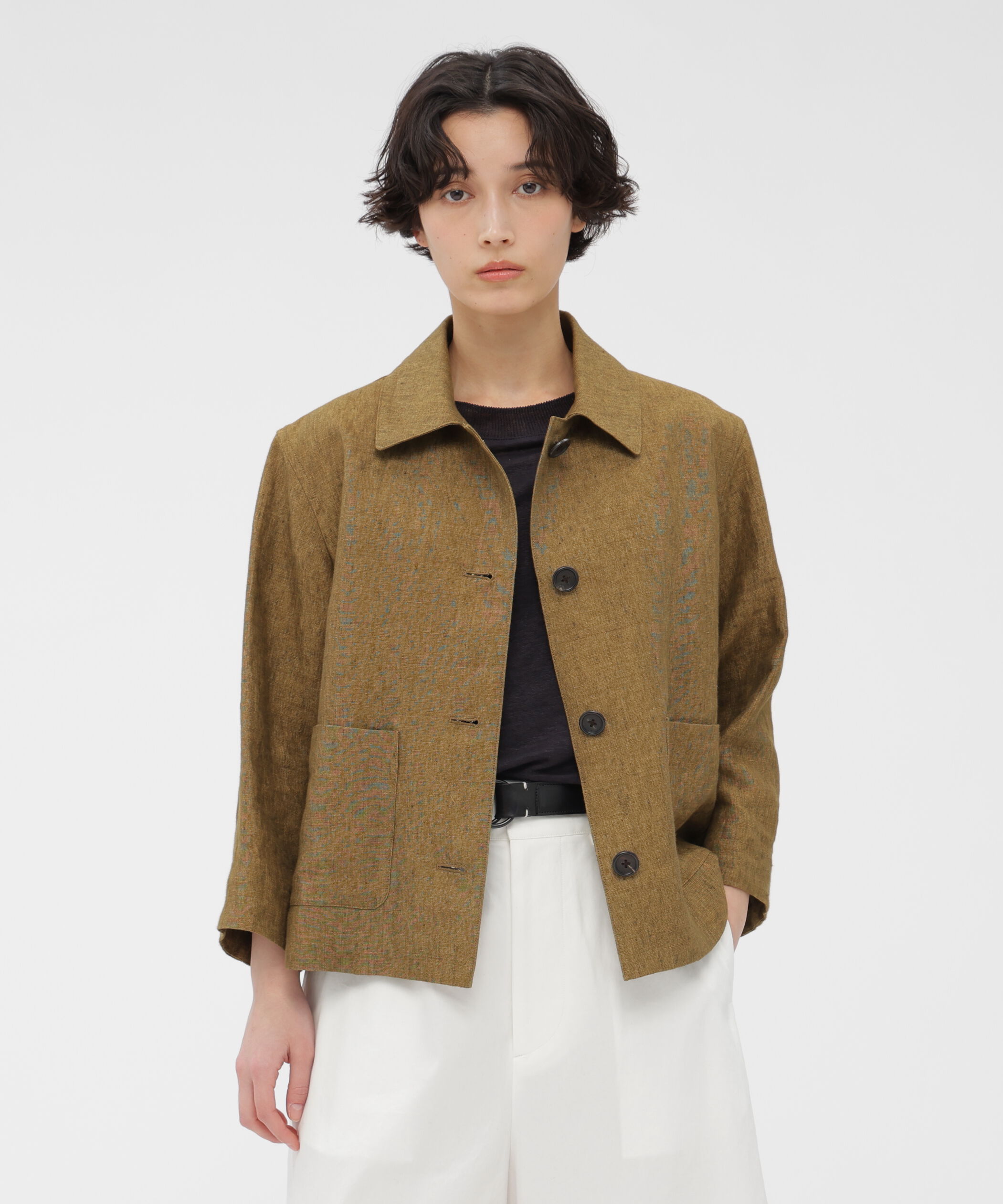  「FADED LINEN BLOUSON」|ブルゾン・スタジャン|BROWN