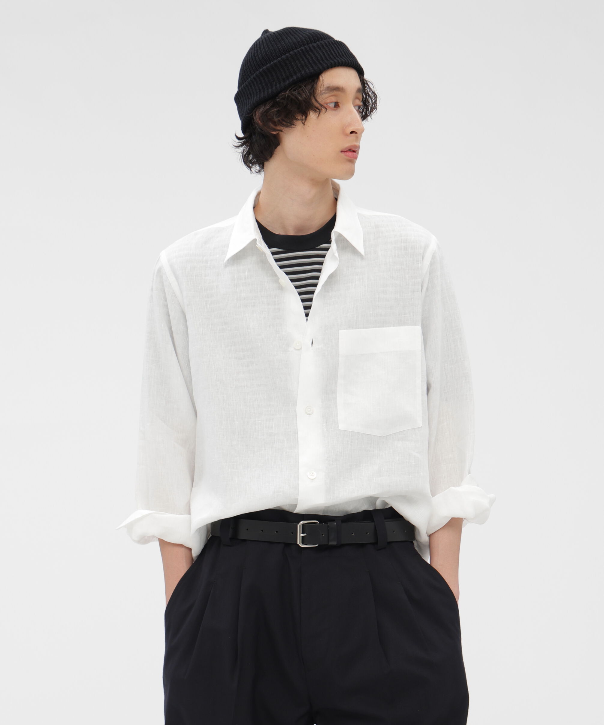 MARGARET HOWELL「SHIRTING LINEN SHIRT」|シャツ・ブラウス|IVORY1
