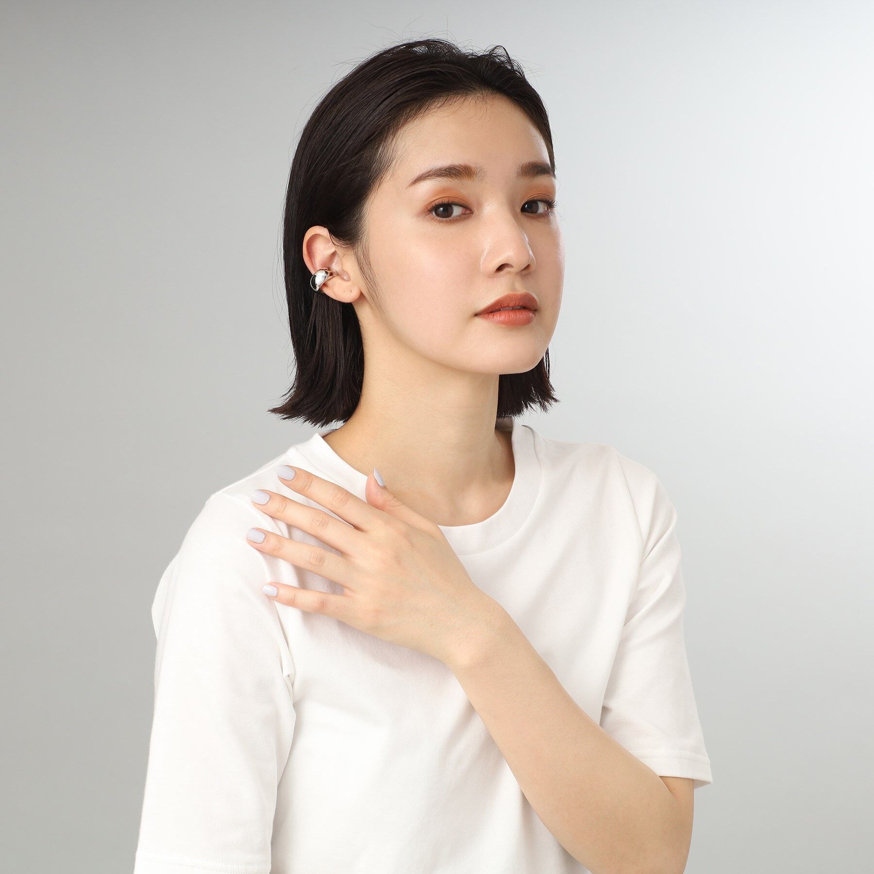 COCOSHNIK ONKITSCH「シルバー ホロウイヤーカフ ワイドフープ」|イヤリング|