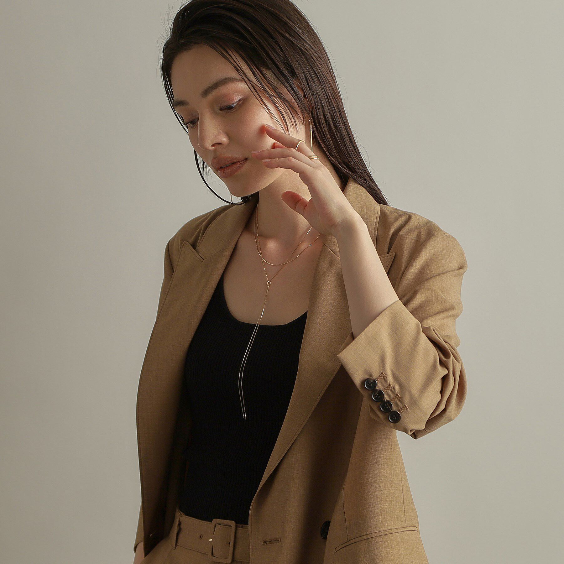 COCOSHNIK「K10ベネチアンノットY ネックレス」|ネックレス|