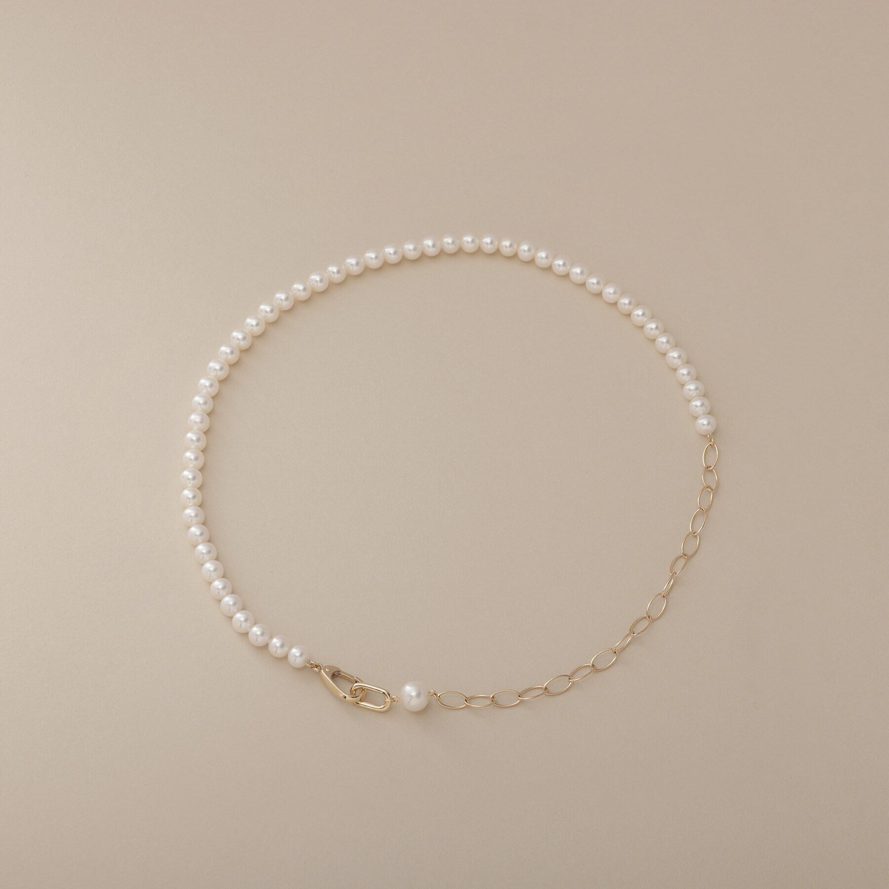 COCOSHNIK「K10パール PCチェーンセパレート ネックレス大」|ネックレス|