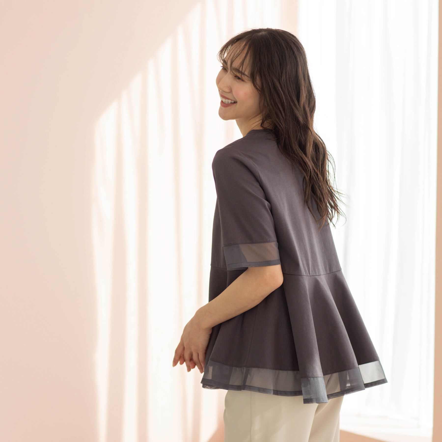 SHOO･LA･RUE「チュールレイヤードペプラムＴシャツ」|Tシャツ・カットソー|