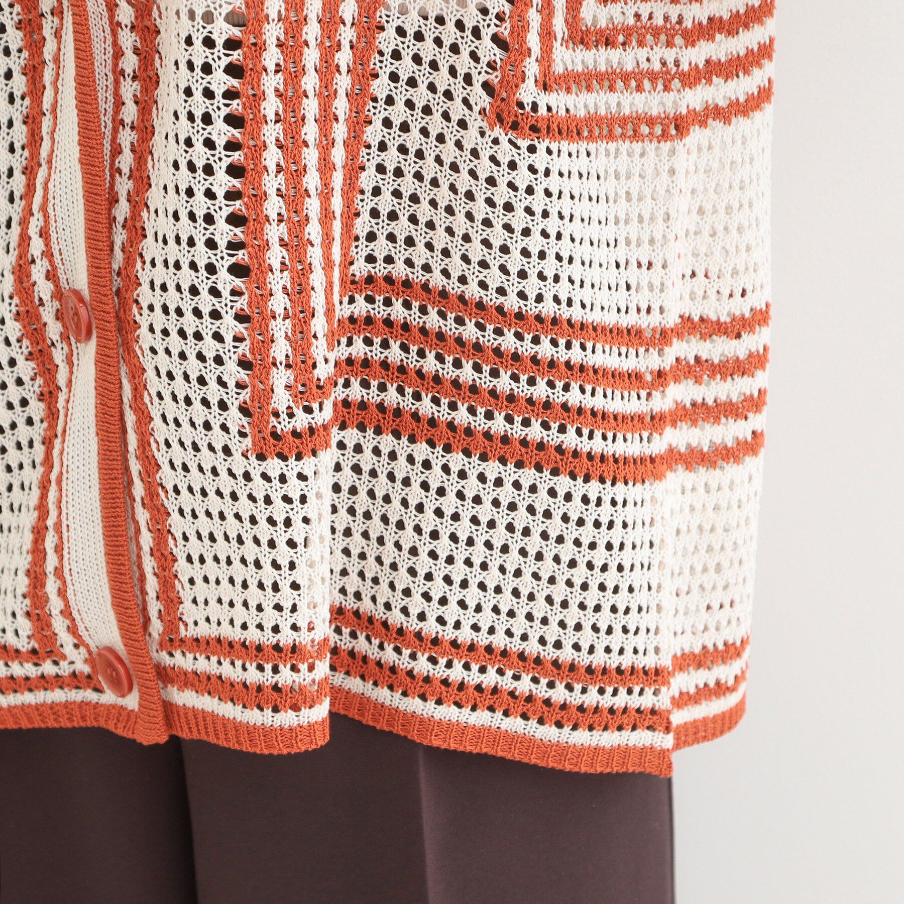 SHOO･LA･RUE「大人カジュアルなコーデに 配色クロシェ編み風カーディガン」|カーディガン|