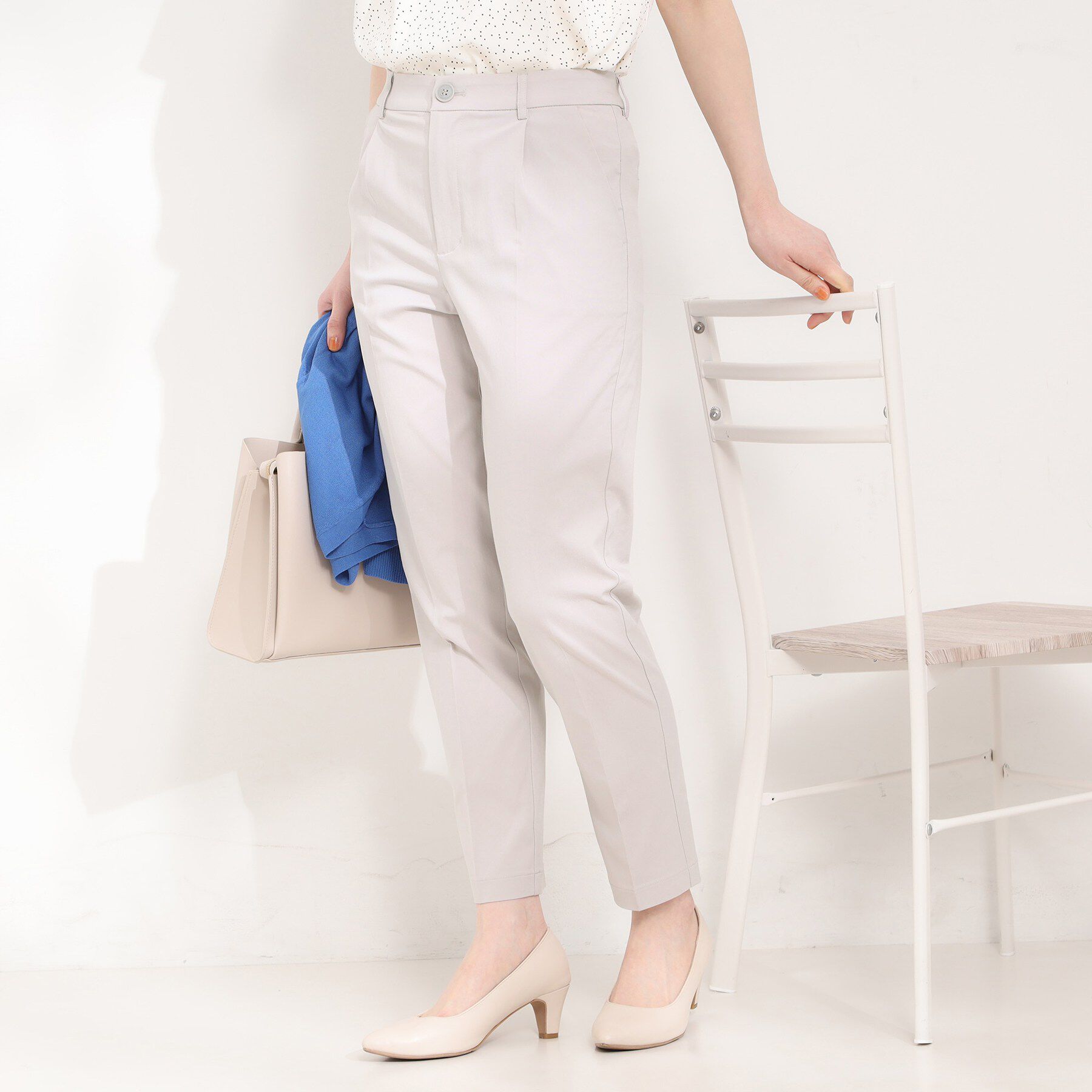 SHOO･LA･RUE「【ひんやり/洗濯機可/S-LL】スティックパンツ」|その他|ライトグレー(011