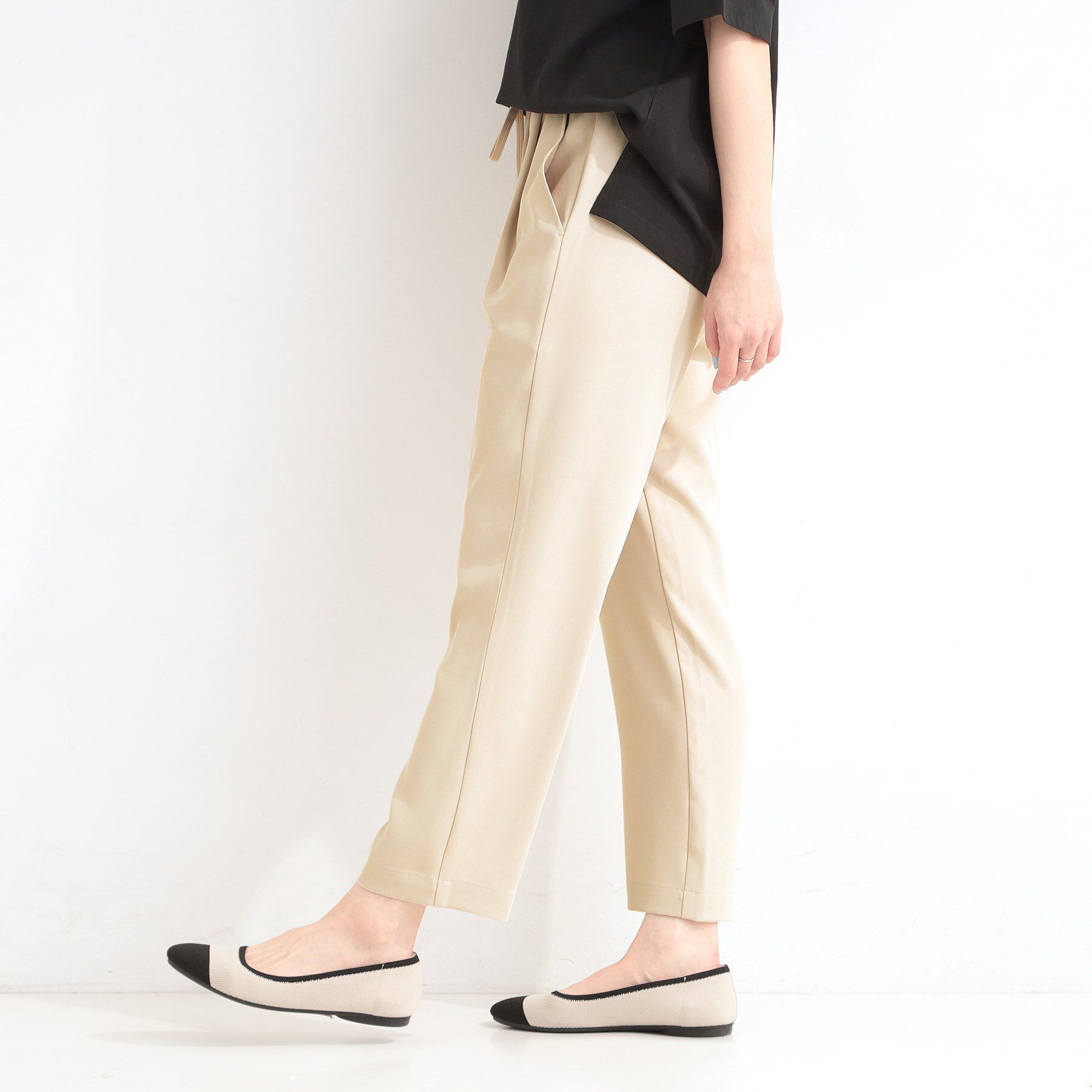 SHOO･LA･RUE「【セットアップ可/ひんやり/UV/SS-3L】さらさらぷるん イージーテーパードパンツ」|その他|