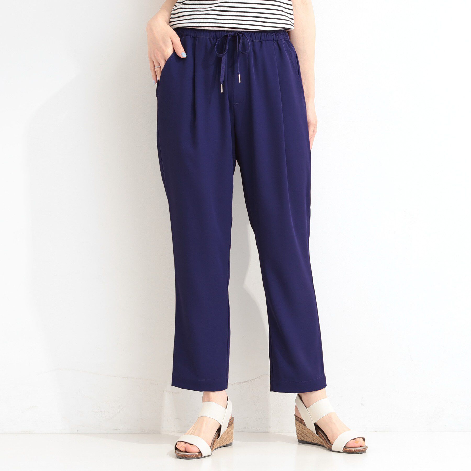 SHOO･LA･RUE「【セットアップ可/ひんやり/UV/SS-3L】さらさらぷるん イージーテーパードパンツ」|その他|