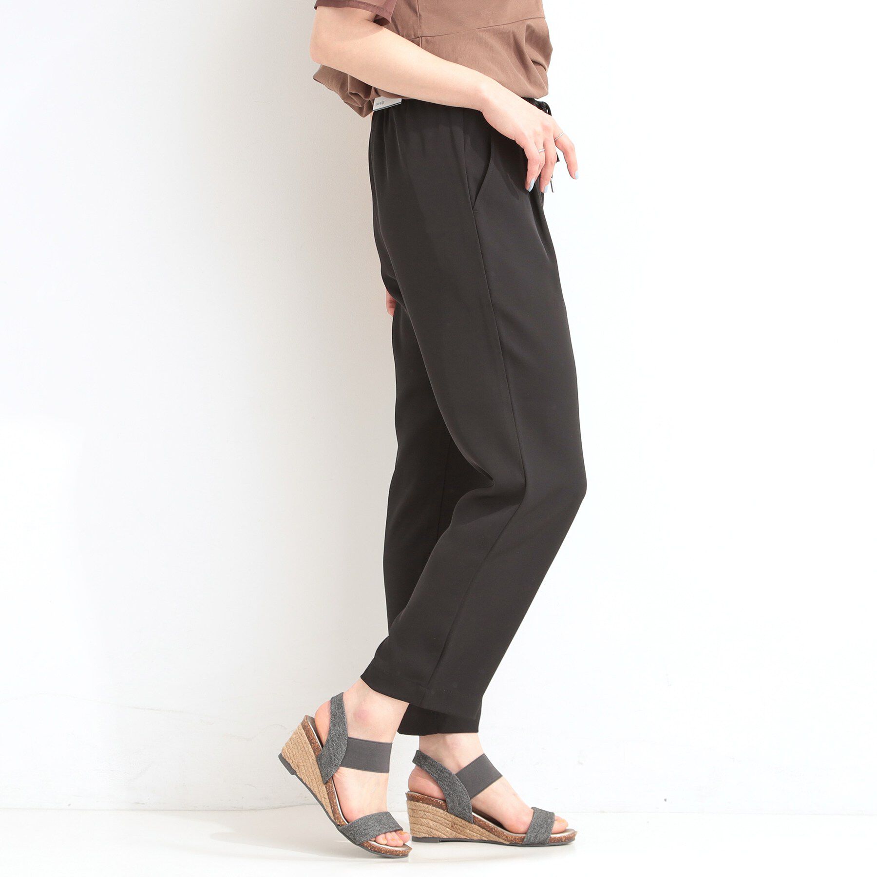 SHOO･LA･RUE「【セットアップ可/ひんやり/UV/SS-3L】さらさらぷるん イージーテーパードパンツ」|その他|