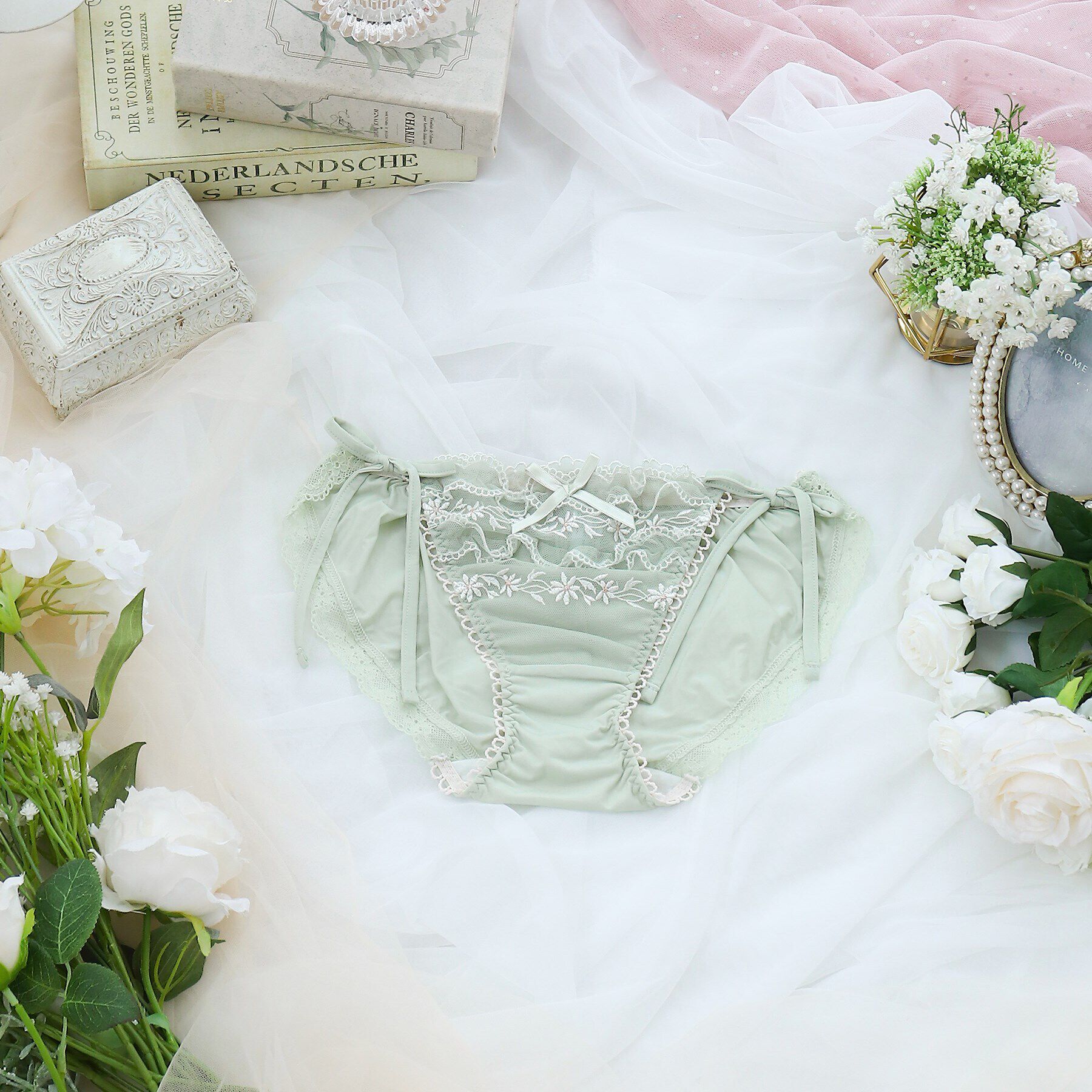 Risa Magli「ラーラ リボンショーツ」|インナー|ミント(020)