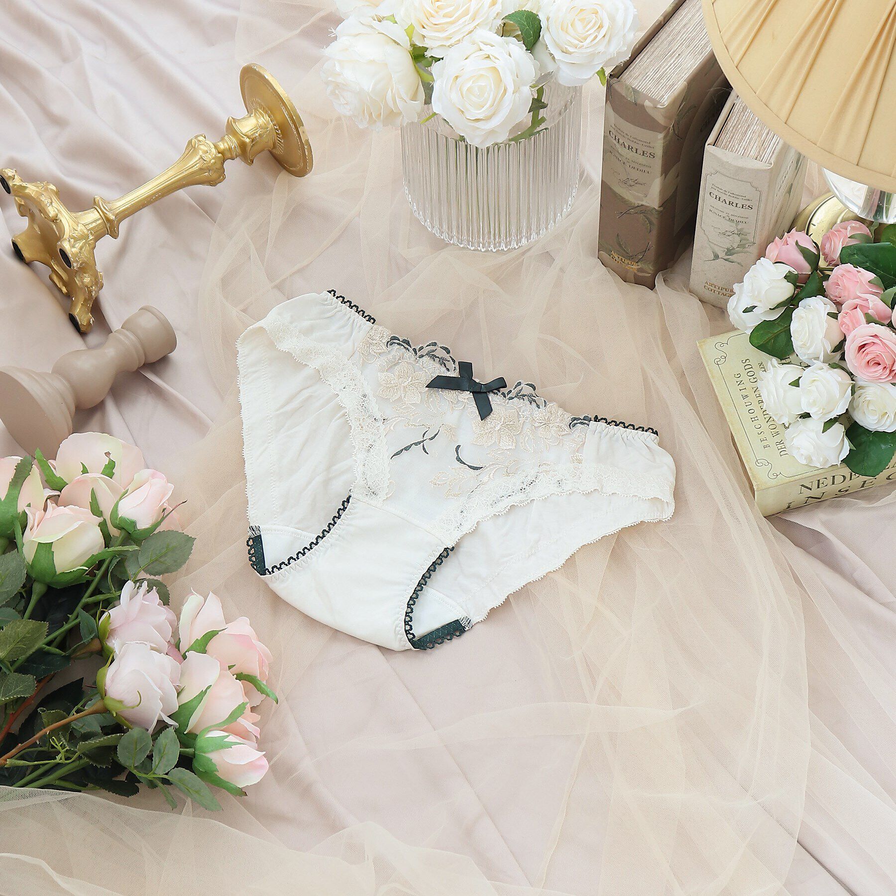 Risa Magli「マリカ サニタリーショーツ」|インナー|アイボリー(004)