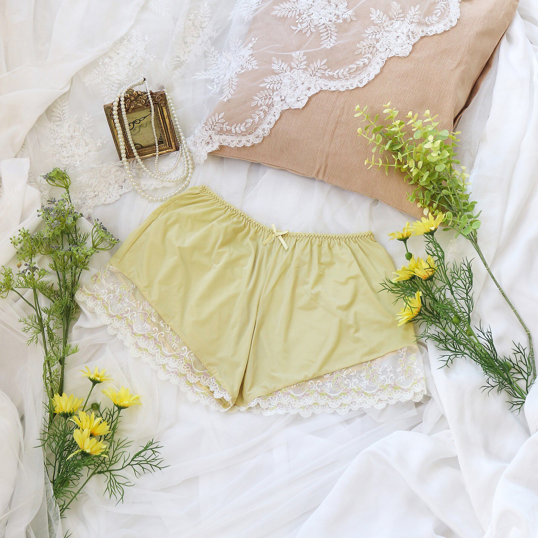 Risa Magli「アリッサ タップパンツ」|インナー|イエロー(032)