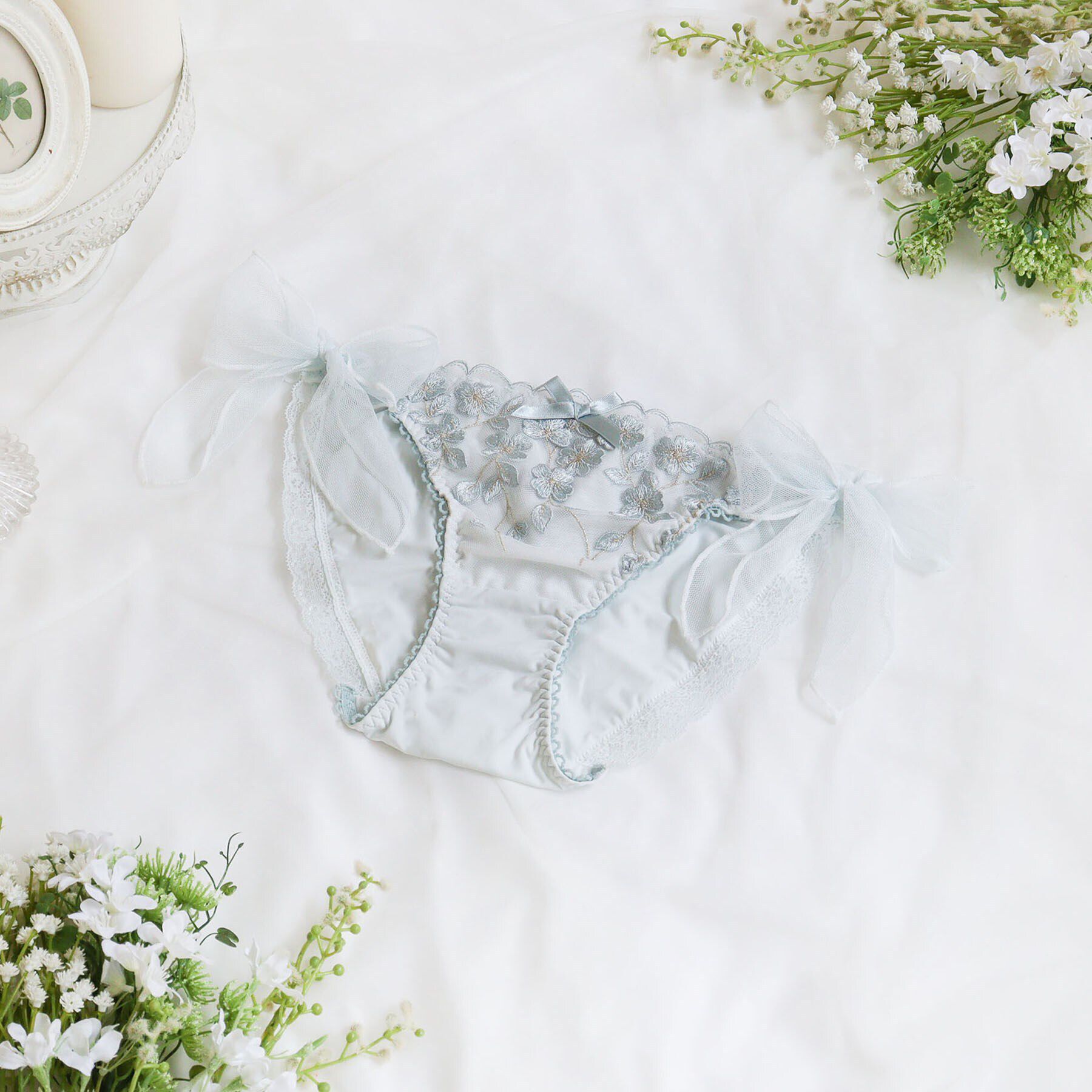 Risa Magli「マリーナ リボンショーツ」|インナー|サックスブルー(09