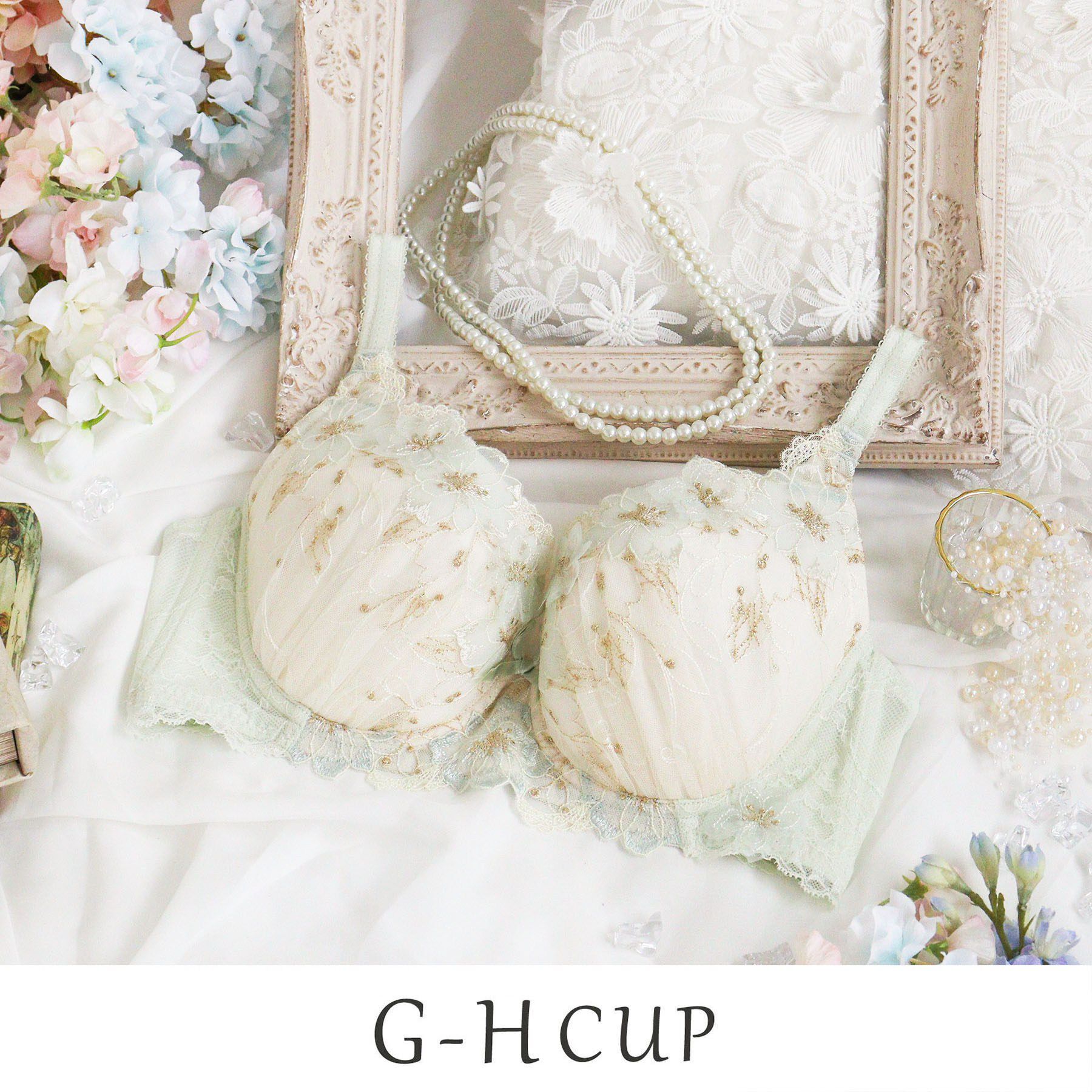 Risa Magli「リカルダ ブラジャー (G-H) ＜D Make Type＞」|インナー|ミントグリーン(02