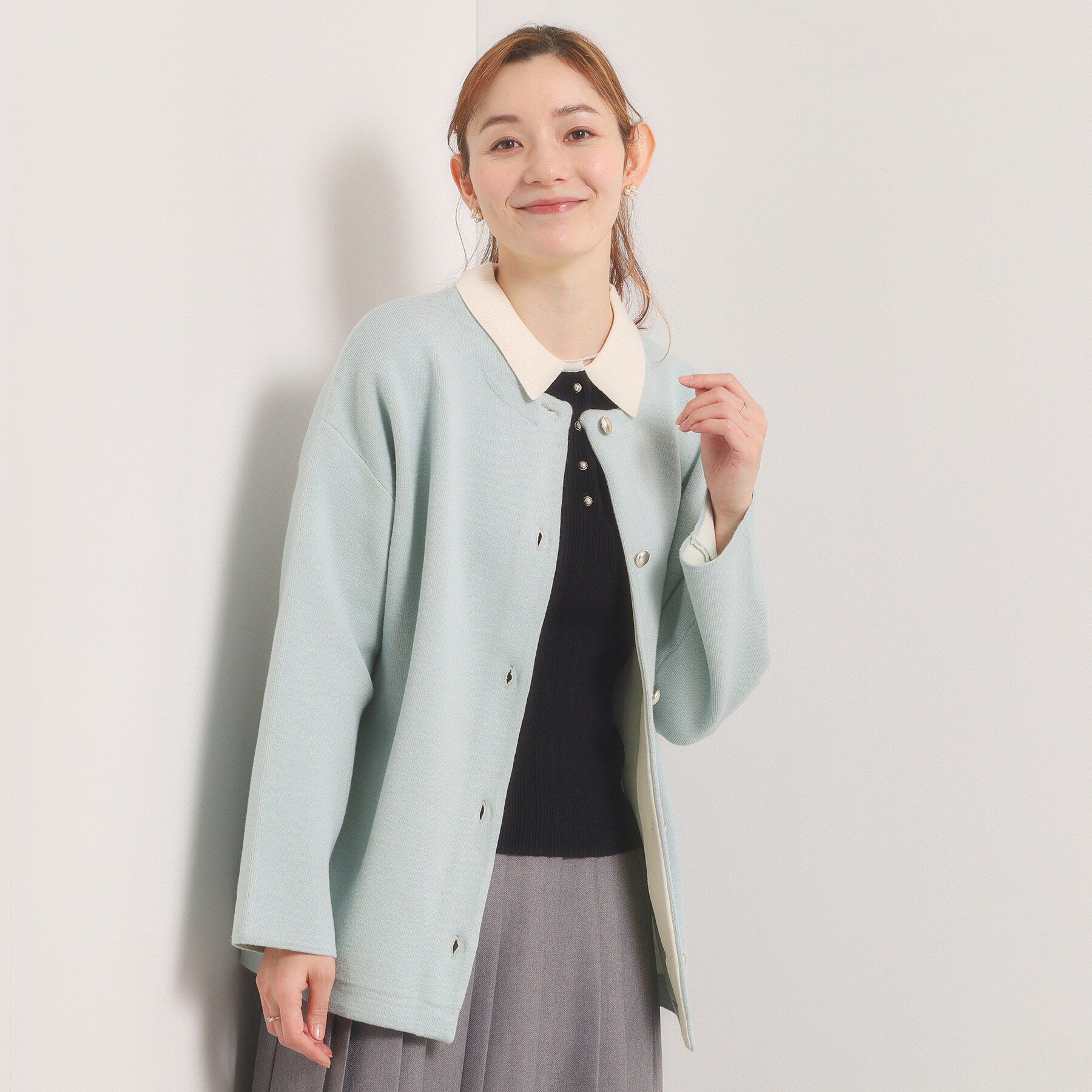 ITS&rsquo;DEMO「【手洗い可】Wフェイスニットコーディガン」|カーディガン|