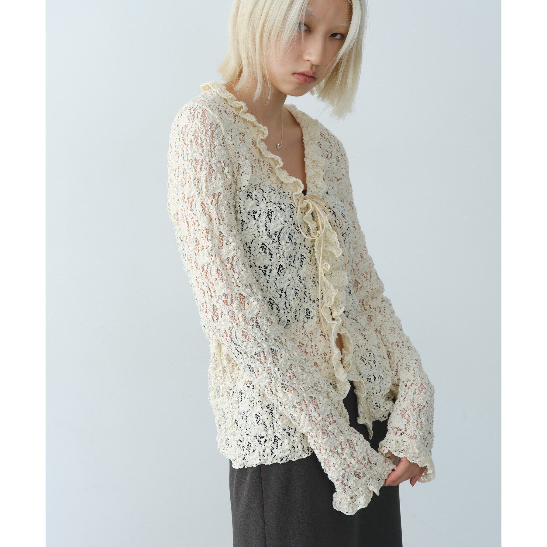 CODE A「【Re】fluffy lace blouse」|シャツ・ブラウス|