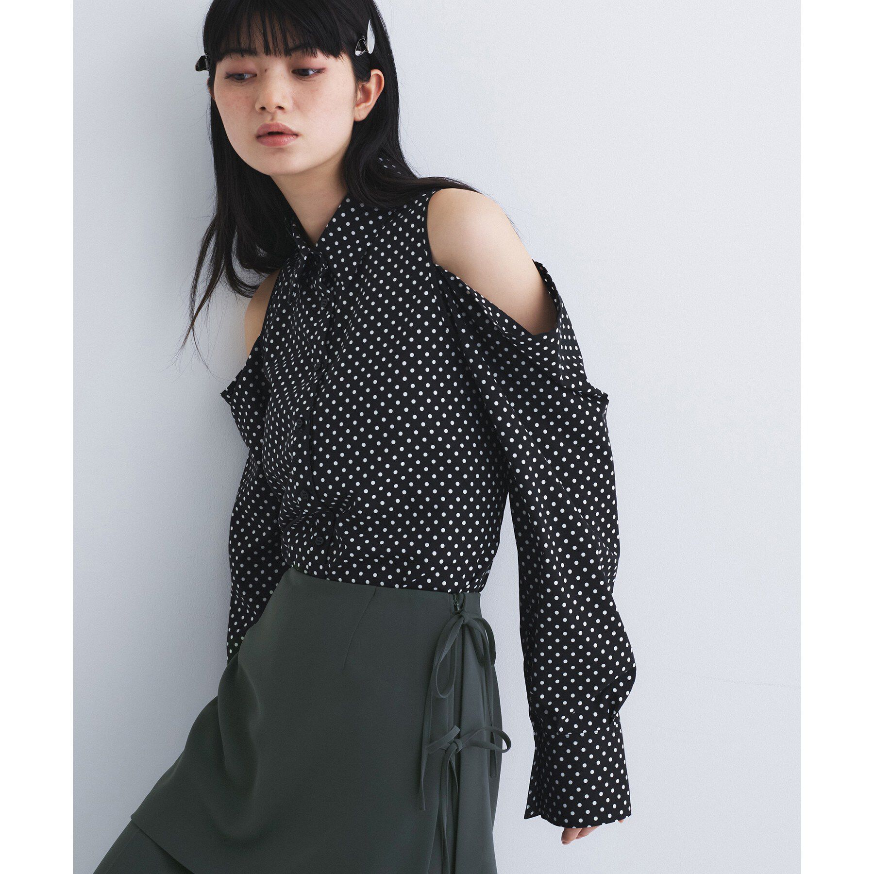 CODE A「dots open shoulder shirts」|シャツ・ブラウス|