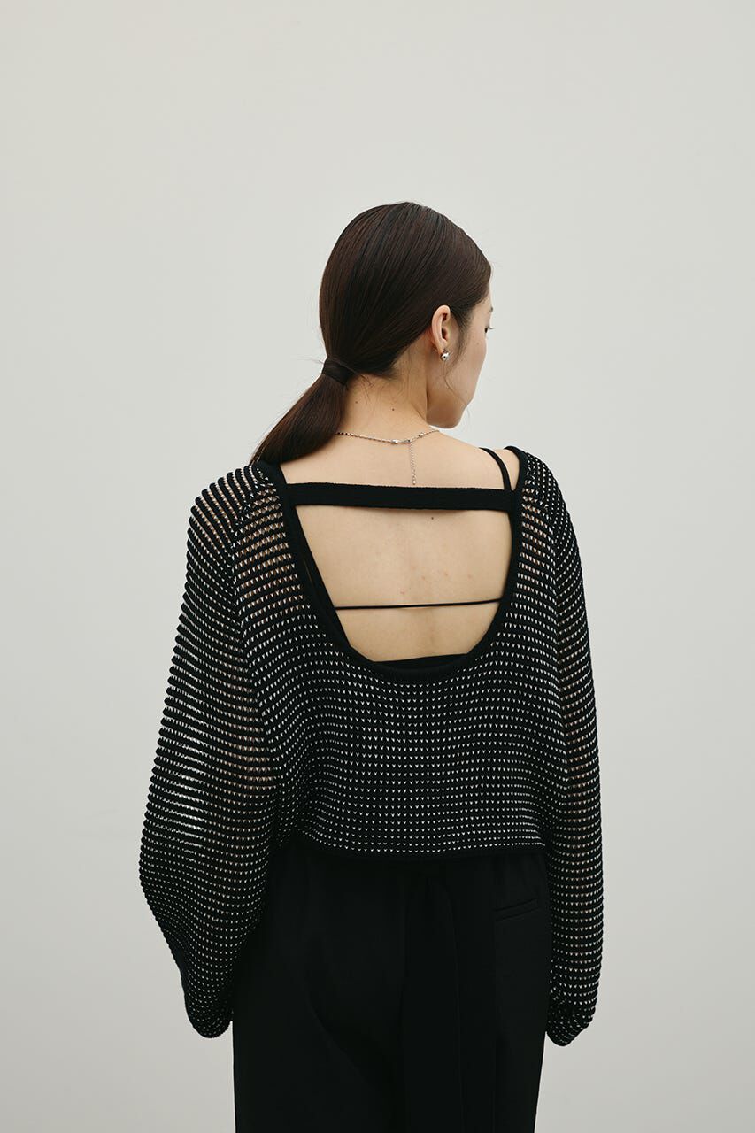 STYLEMIXER「バックオープンメッシュニット」|ニット・セーター|