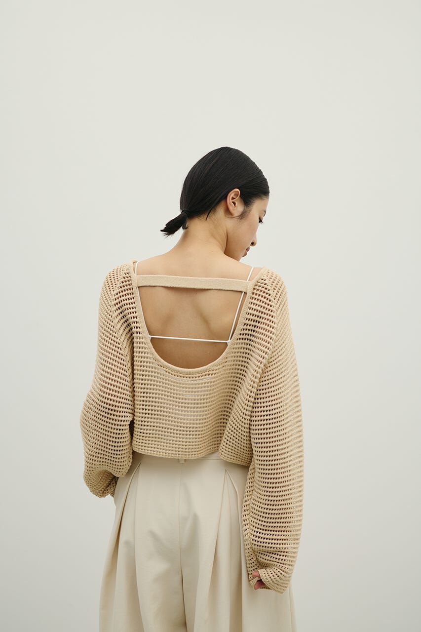 STYLEMIXER「バックオープンメッシュニット」|ニット・セーター|L/BEG1