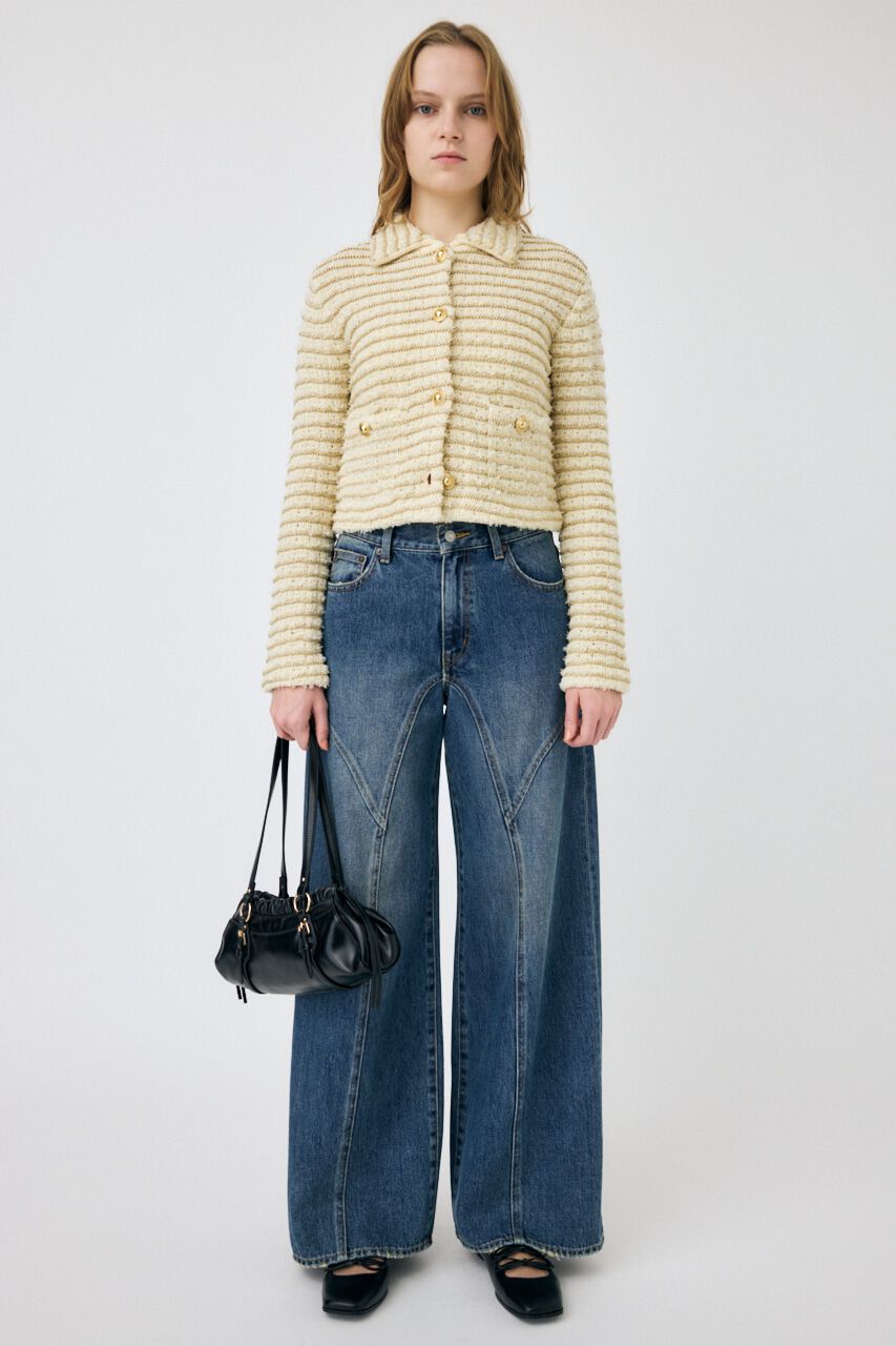 MOUSSY「TWEEDY ニットカーディガン」|ニット・セーター|