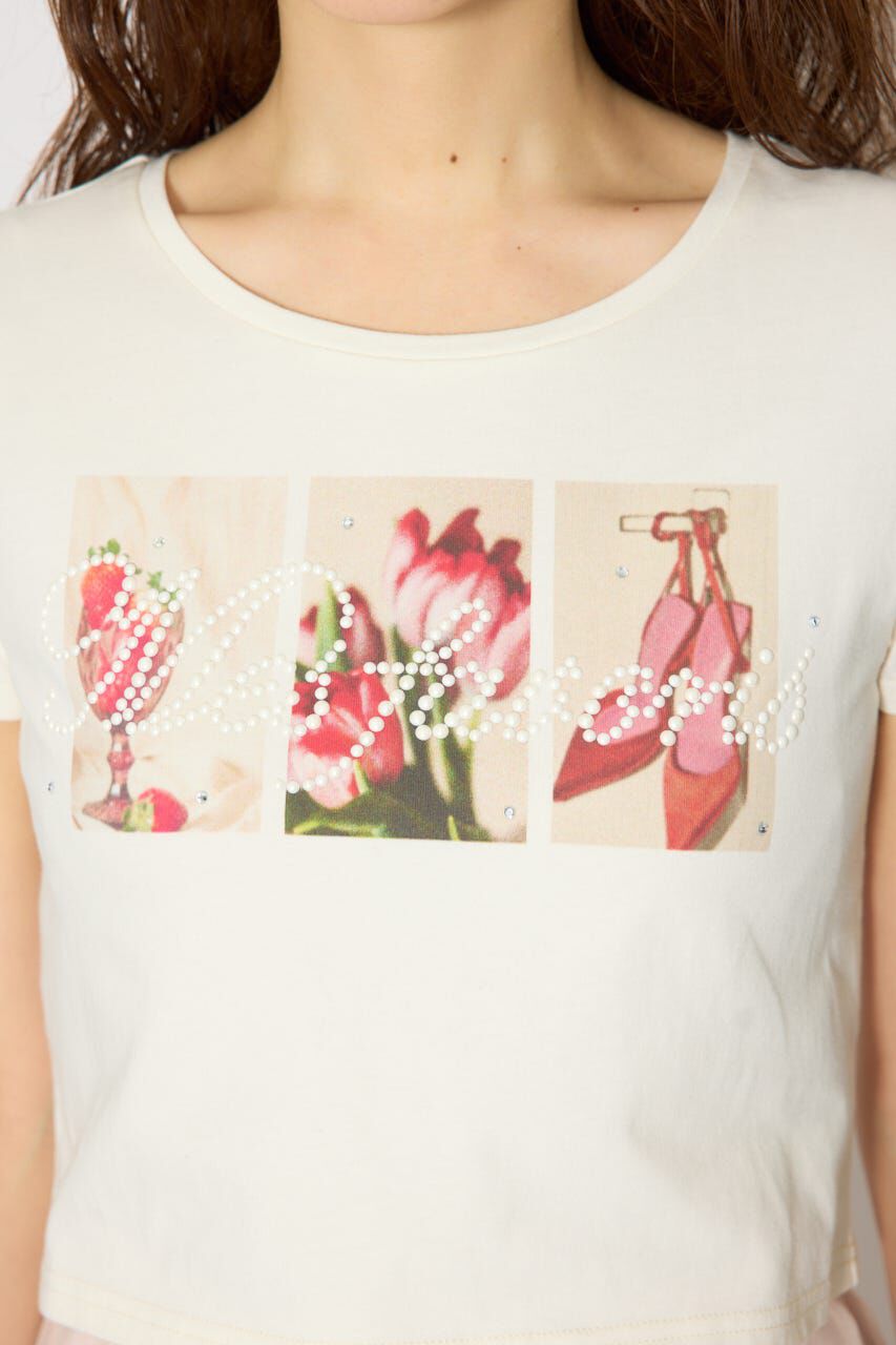 rienda「モチーフフォトショートTシャツ」|Tシャツ・カットソー|