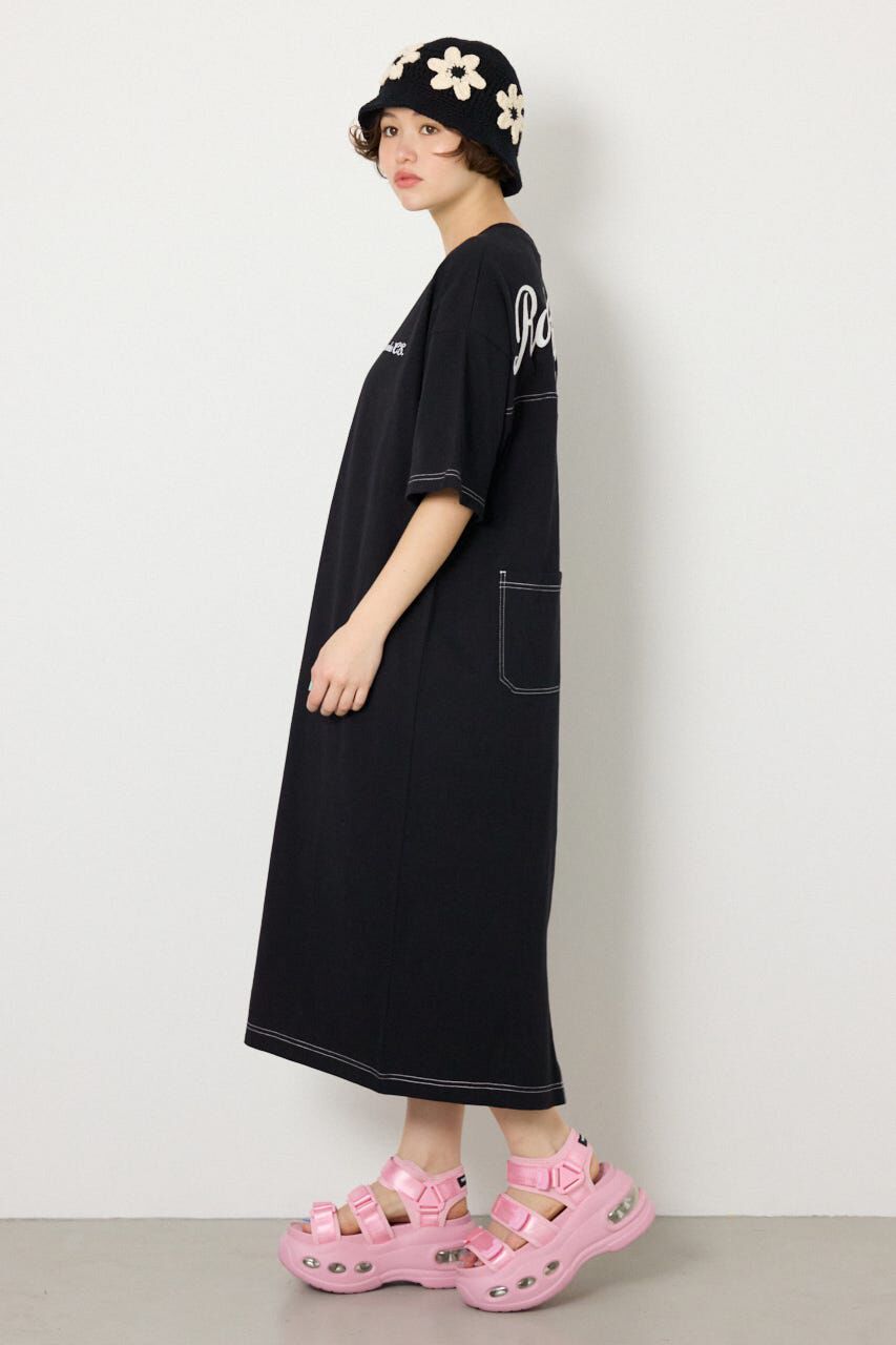 RODEO CROWNS「＜WEB先行アイテム＞ハーフスリーブステッチワンピース」|ワンピース|
