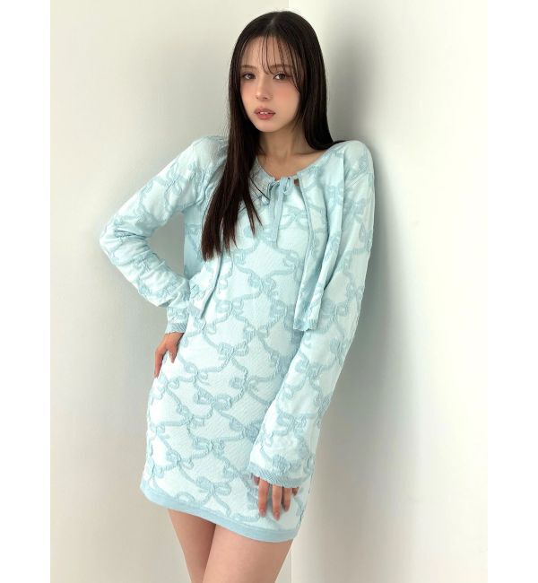 CALNAMUR「リボンジャガードカーディガン」|カーディガン|