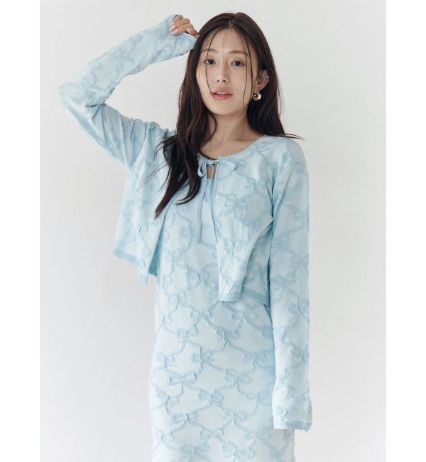 CALNAMUR「リボンジャガードカーディガン」|カーディガン|