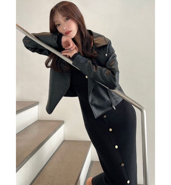 RESEXXY「ゴールドボタンタイトニットワンピース」|ワンピース|